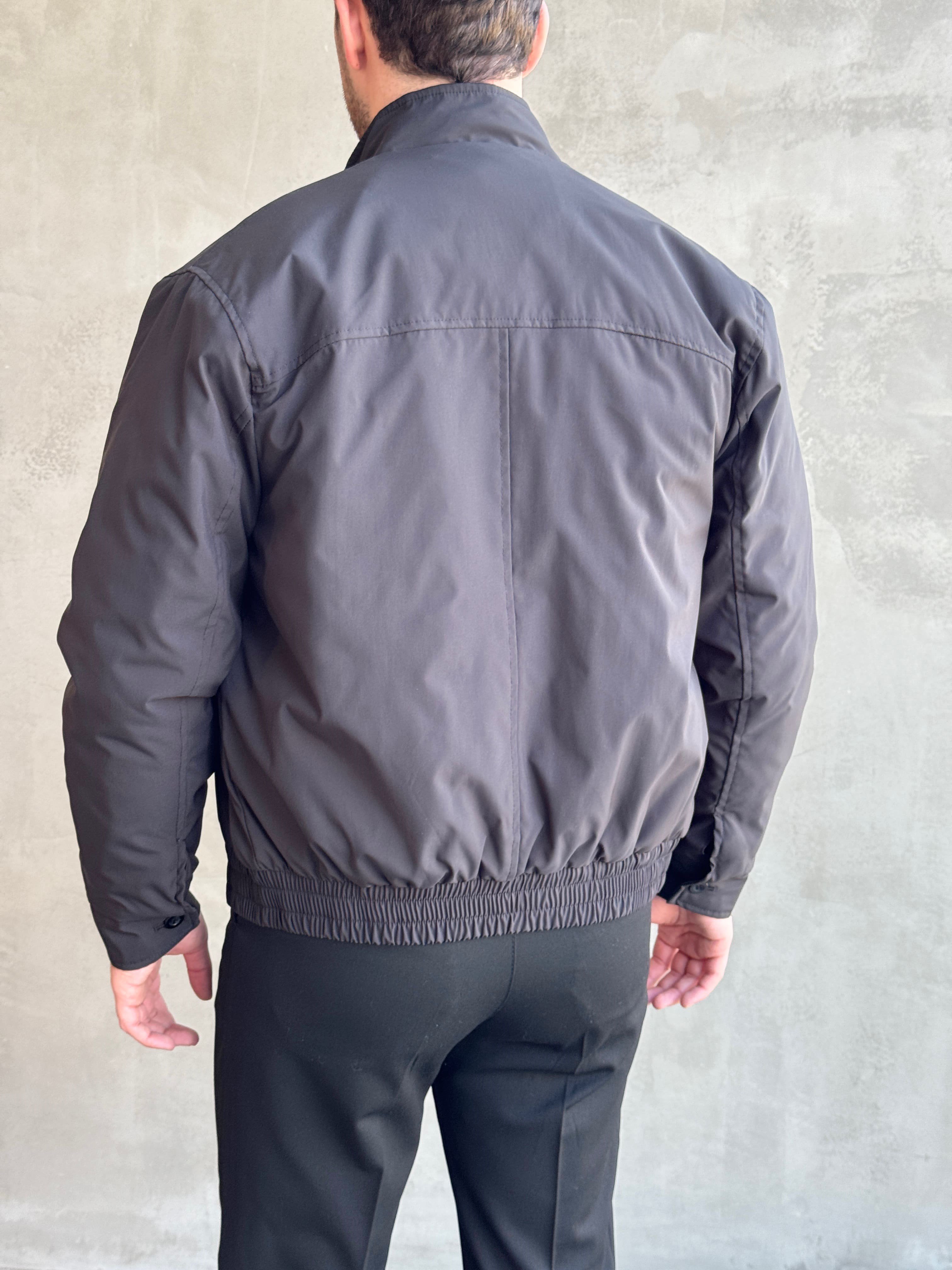 Erkek Elit Kalite Regular Fit Lastik Detay İçi Elyaflı Dokuma Kumaş Ceket-Siyah(E1827)Ketench