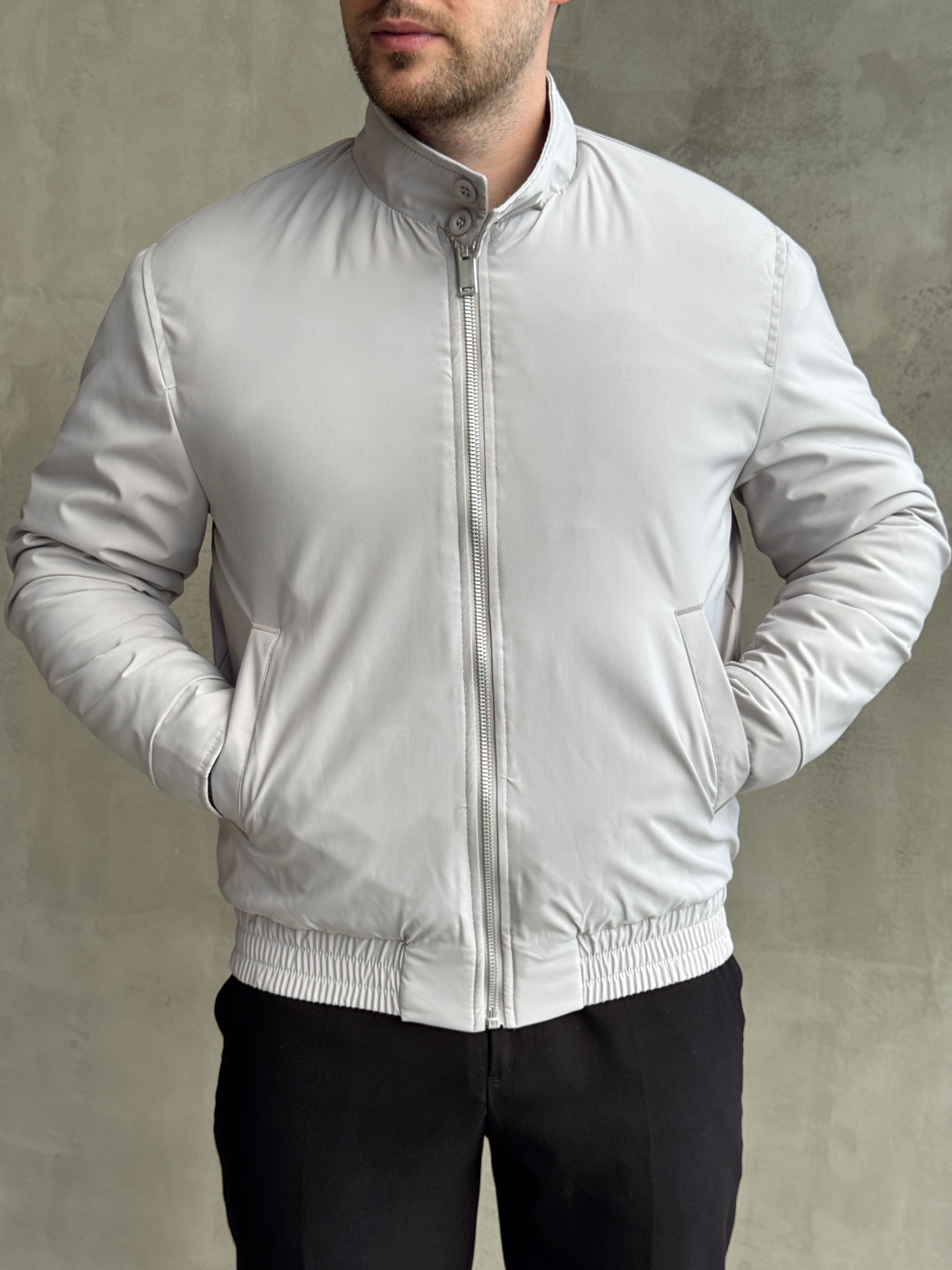 Erkek Elit Kalite Regular Fit Lastik Detay İçi Elyaflı Dokuma Kumaş Ceket-Taş(E1827)Ketench