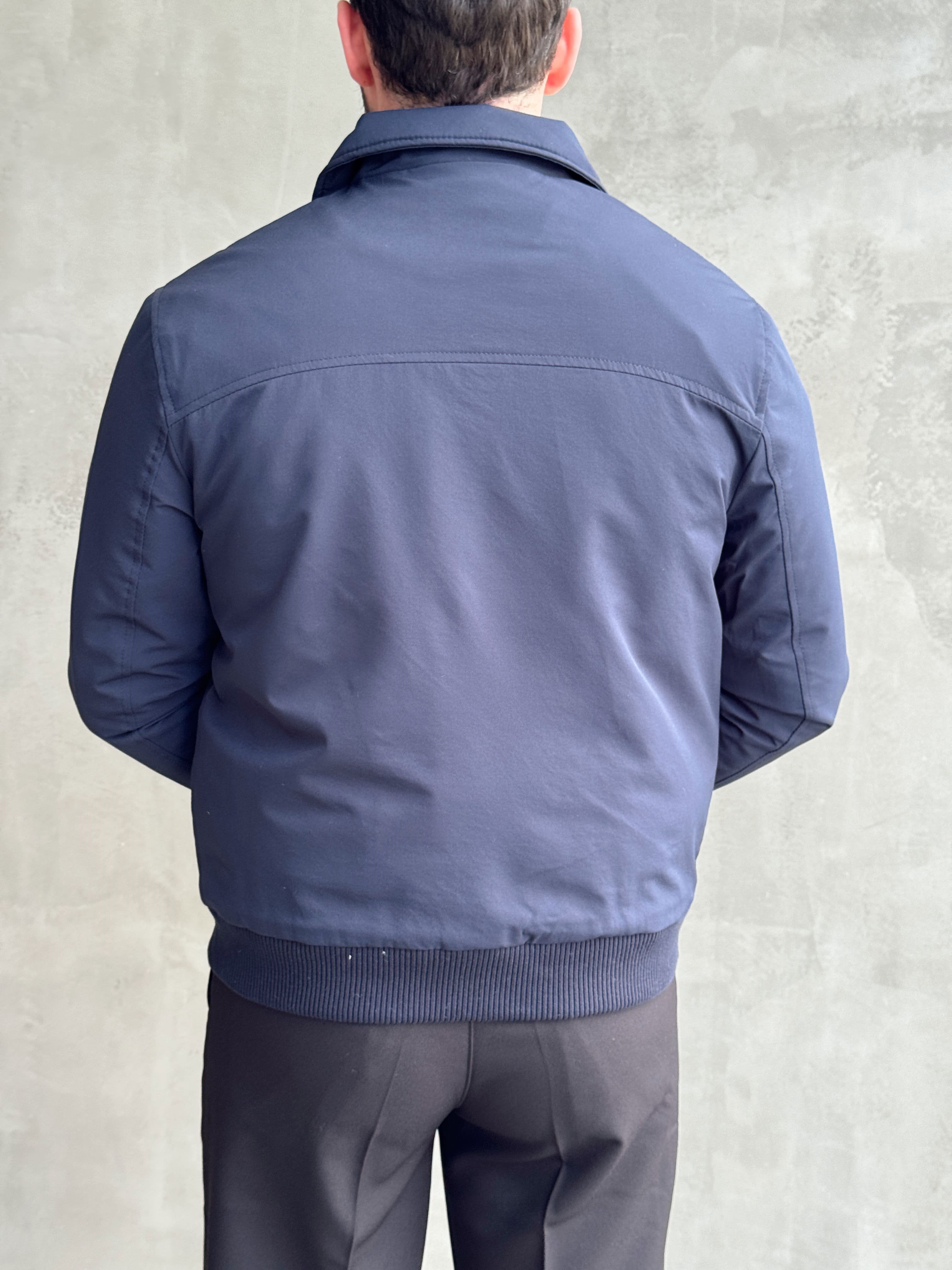 Erkek Elit Kalite Regular Fit Ribana Detaylı İçi Elyaflı Ceket-Lacivert(E1826)Ketench