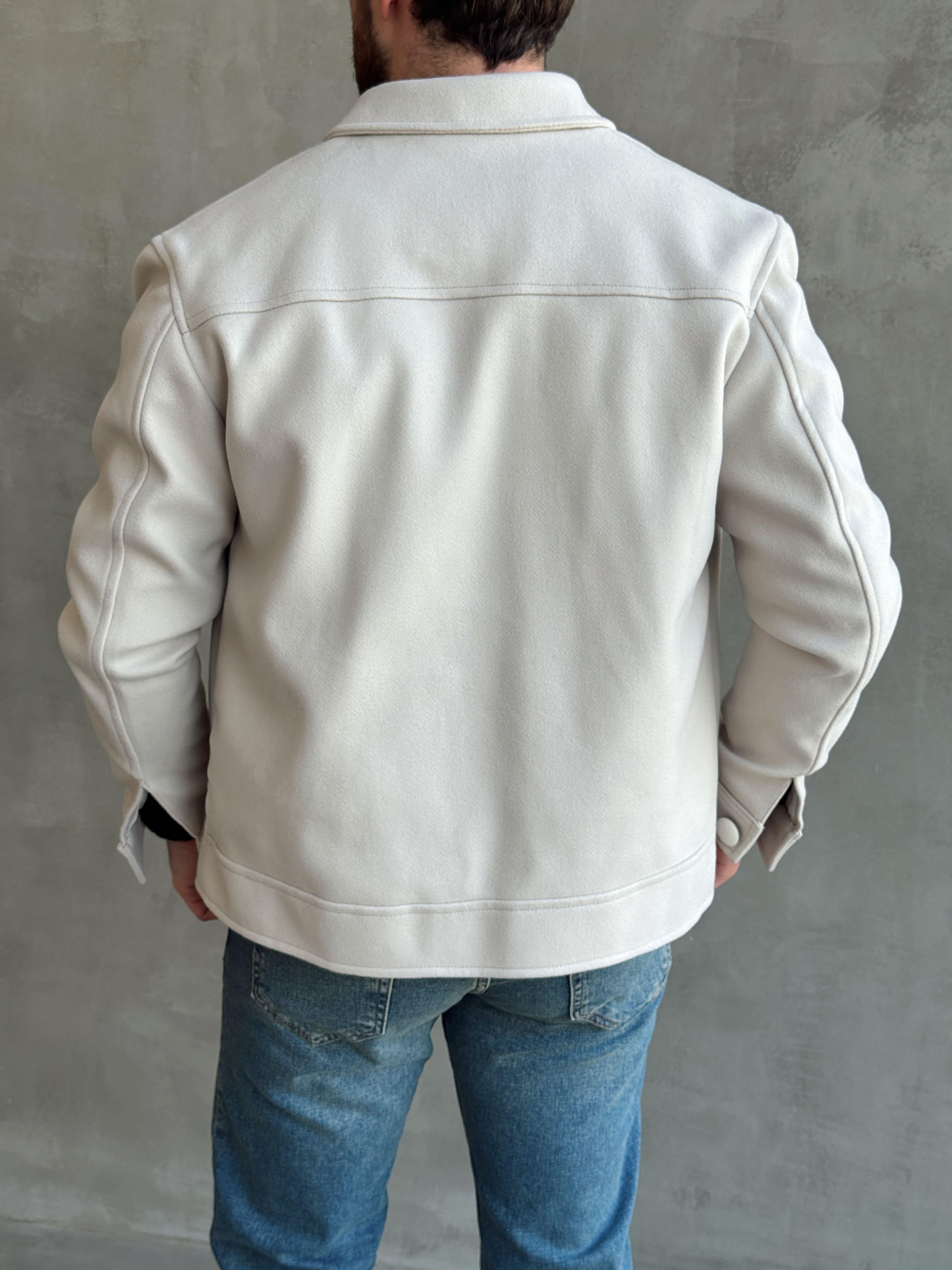Erkek Elit Seçim Oversize Kalıp Düğme Detaylı İçi Astarlı Kaşe Ceket-Bej(E1501)Ketench