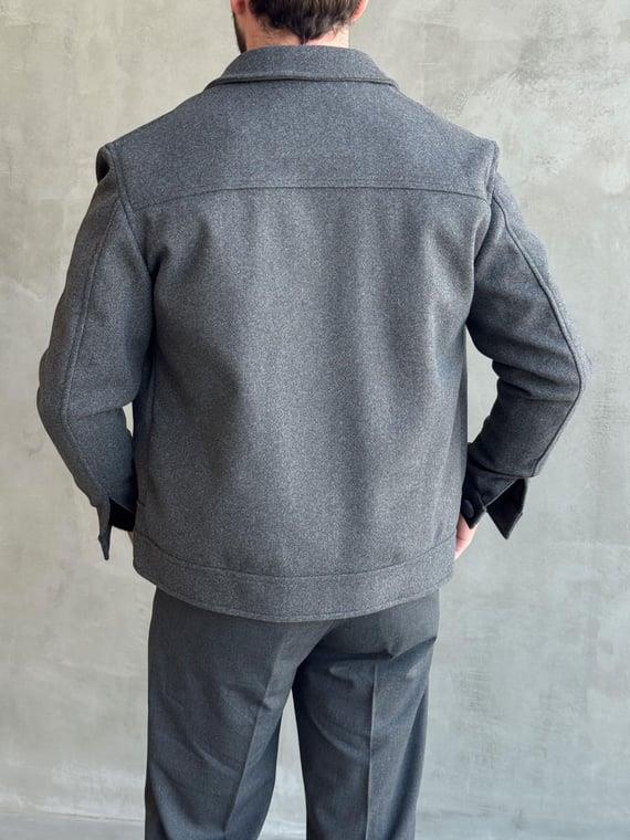 Erkek Elit Seçim Oversize Kalıp Düğme Detaylı İçi Astarlı Kaşe Ceket-Füme(E1501)Ketench