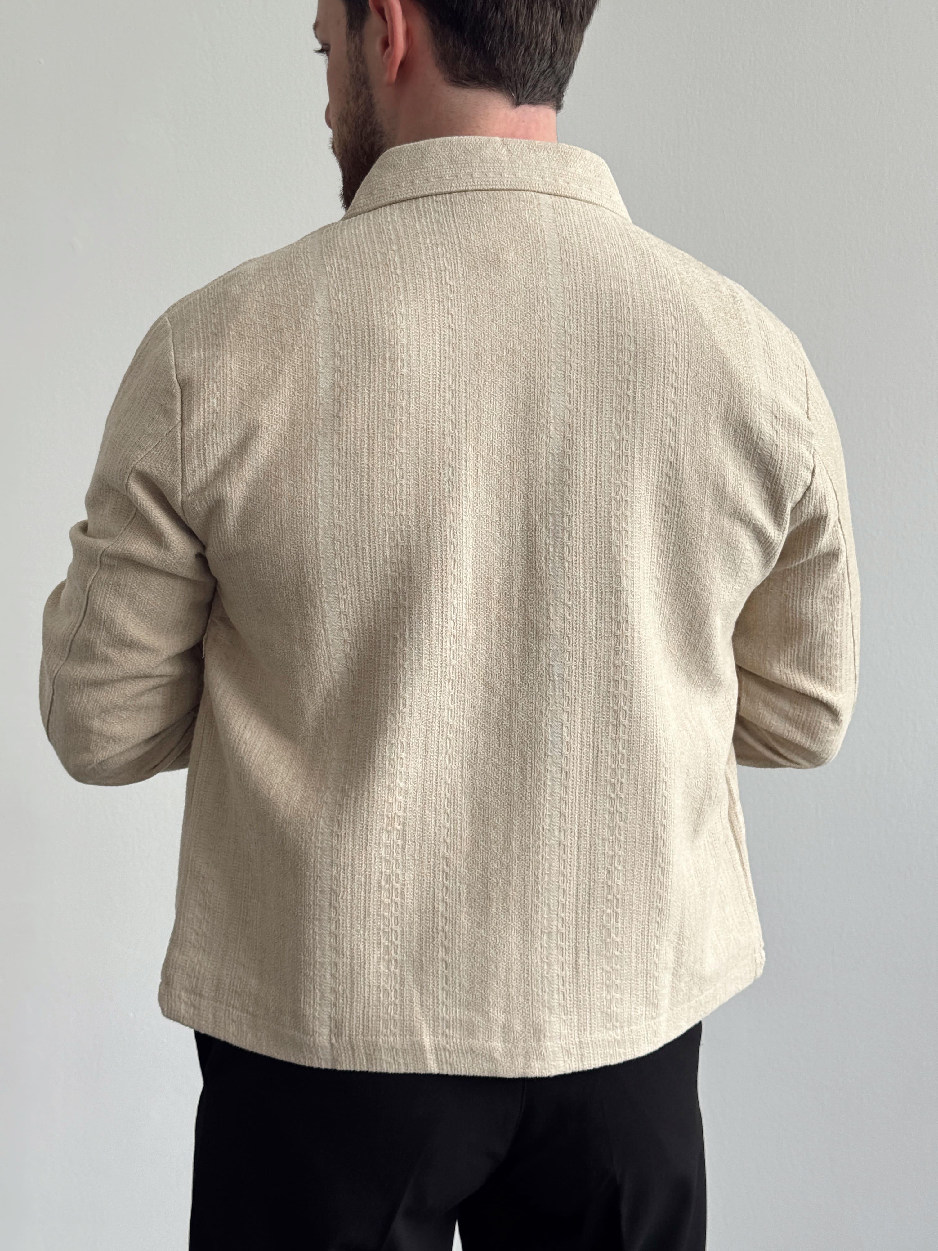 Erkek Elit Seçim Oversize Kalıp Yazlık Ceket-Bej(E1339)Ketench