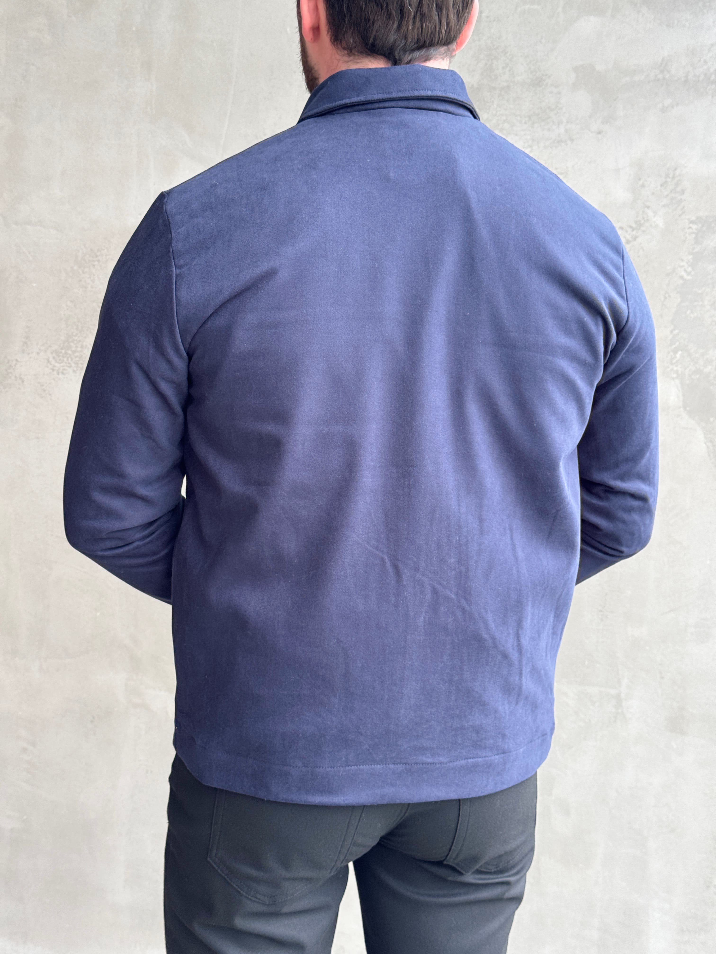 Erkek Favori Model Regular Kalıp Süet Kumaş Basic Ceket-Lacivert(E1893)Ketench