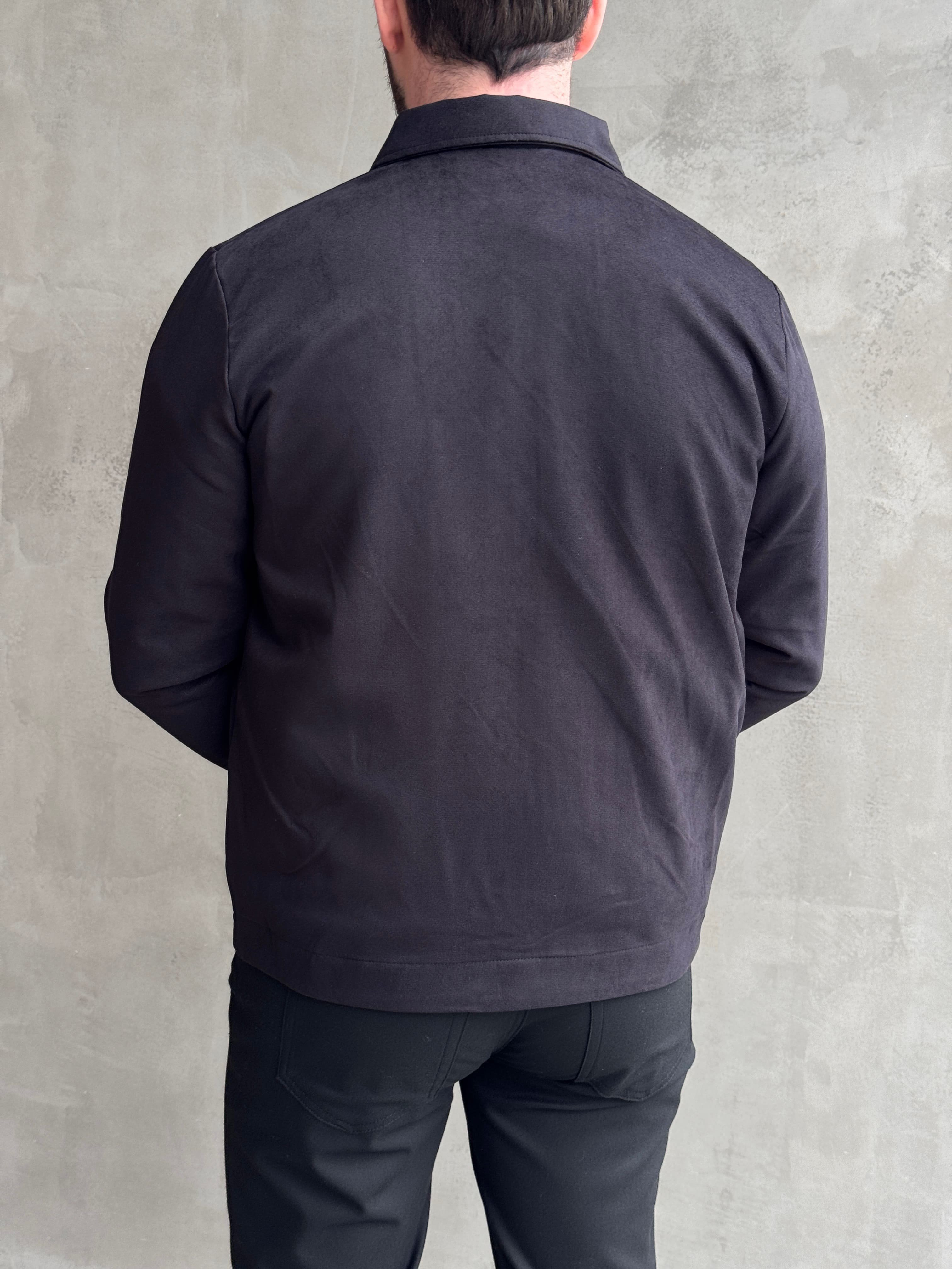 Erkek Favori Model Regular Kalıp Süet Kumaş Basic Ceket-Siyah(E1893)Ketench