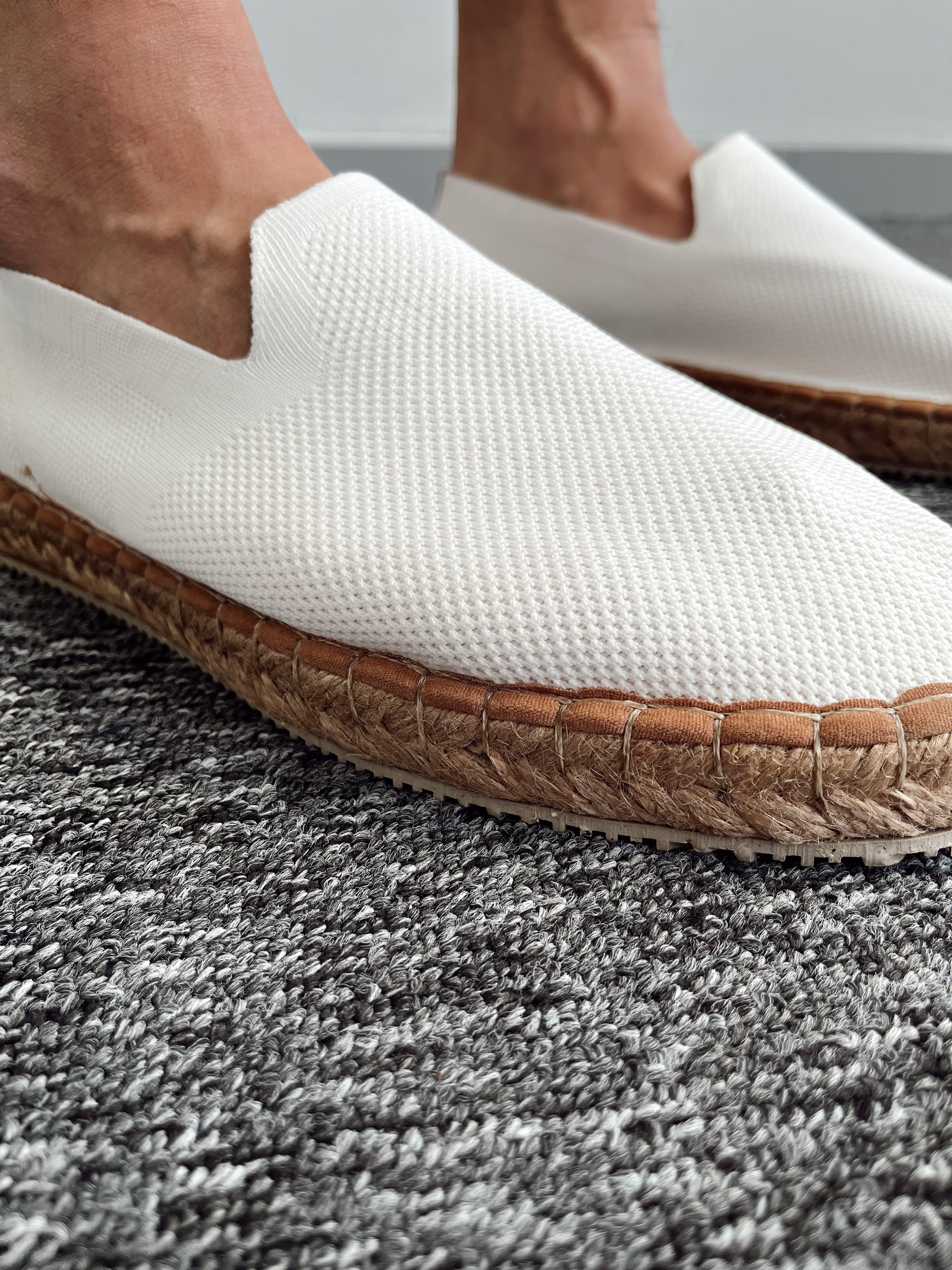 Erkek Keten Espadril Ayakkabı-Beyaz(E1061)Ketench