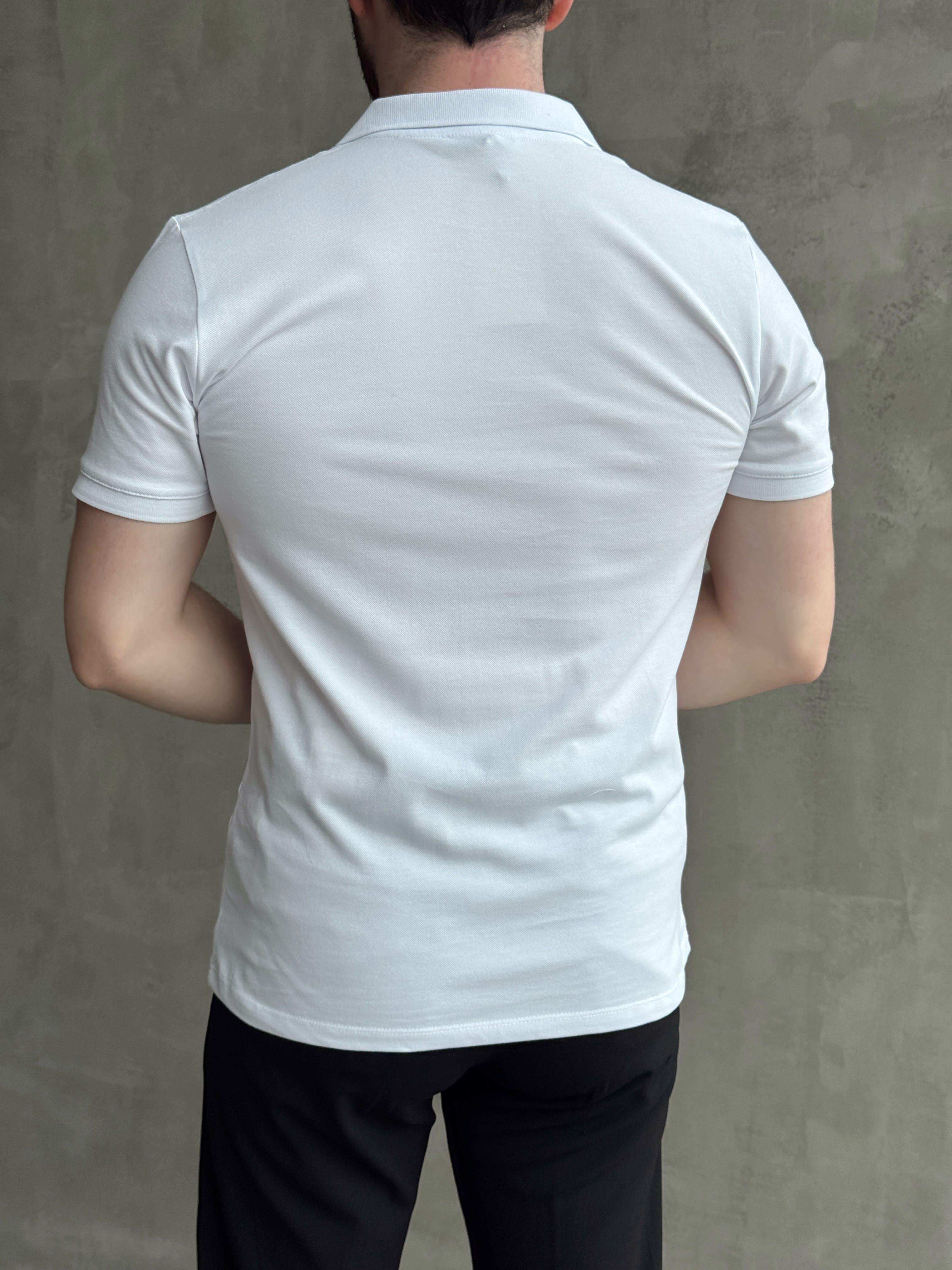 Erkek Ketench Özel Koleksiyon Regular Fit %100 Pamuk Pat Yaka T-Shirt-Beyaz(E1638)Ketench
