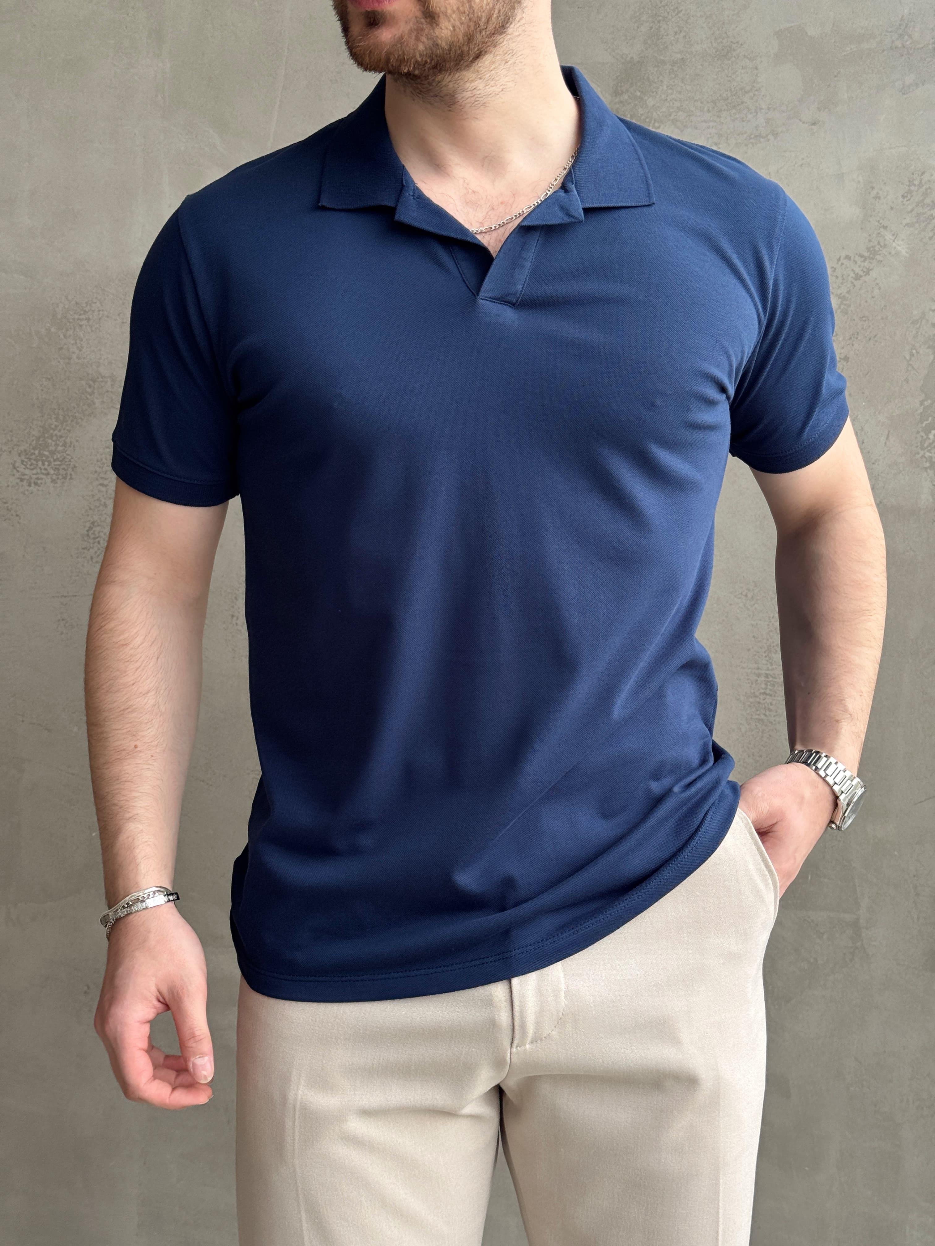 Erkek Ketench Özel Koleksiyon Regular Fit %100 Pamuk Pat Yaka T-Shirt-Lacivert(E1638)Ketench