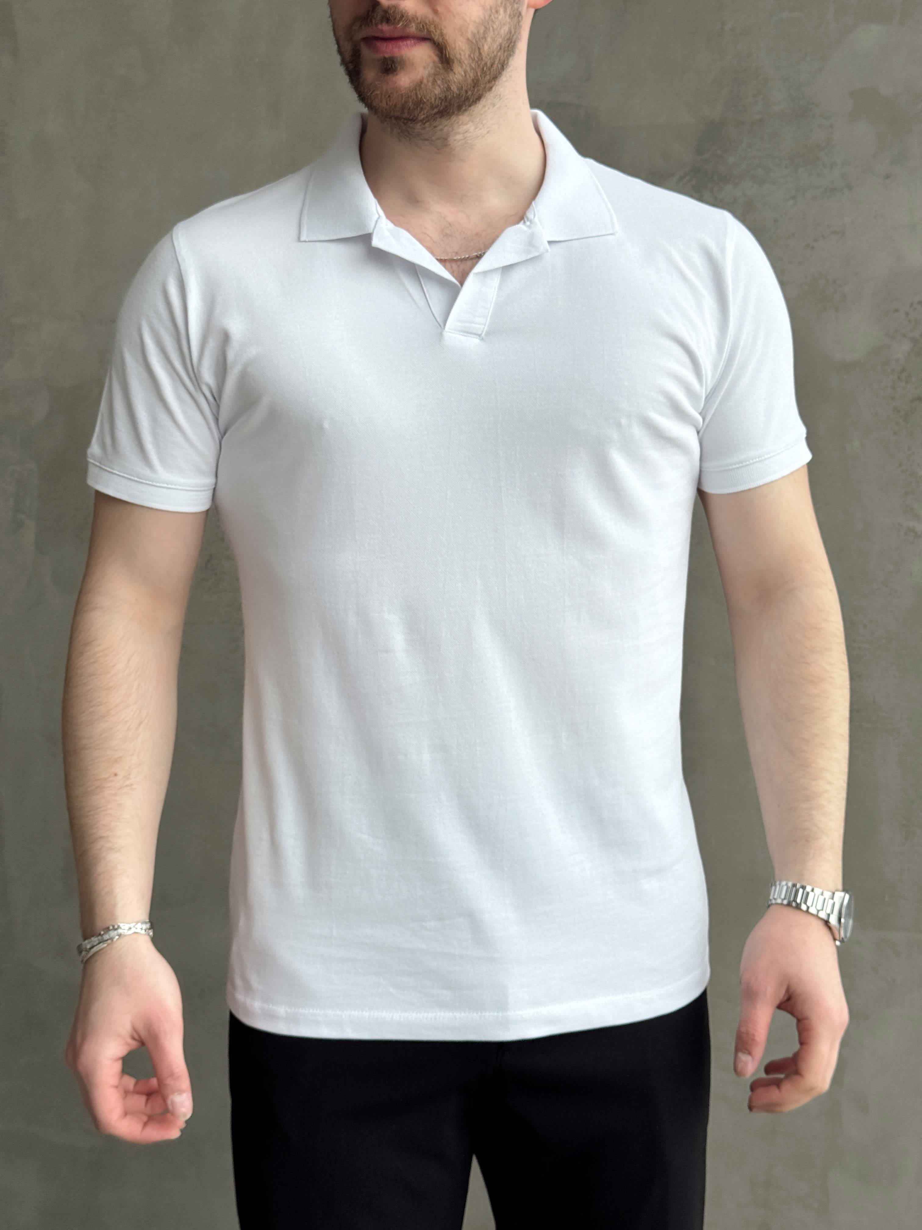 Erkek Ketench Özel Koleksiyon Regular Fit %100 Pamuk Pat Yaka T-Shirt-Beyaz(E1638)Ketench