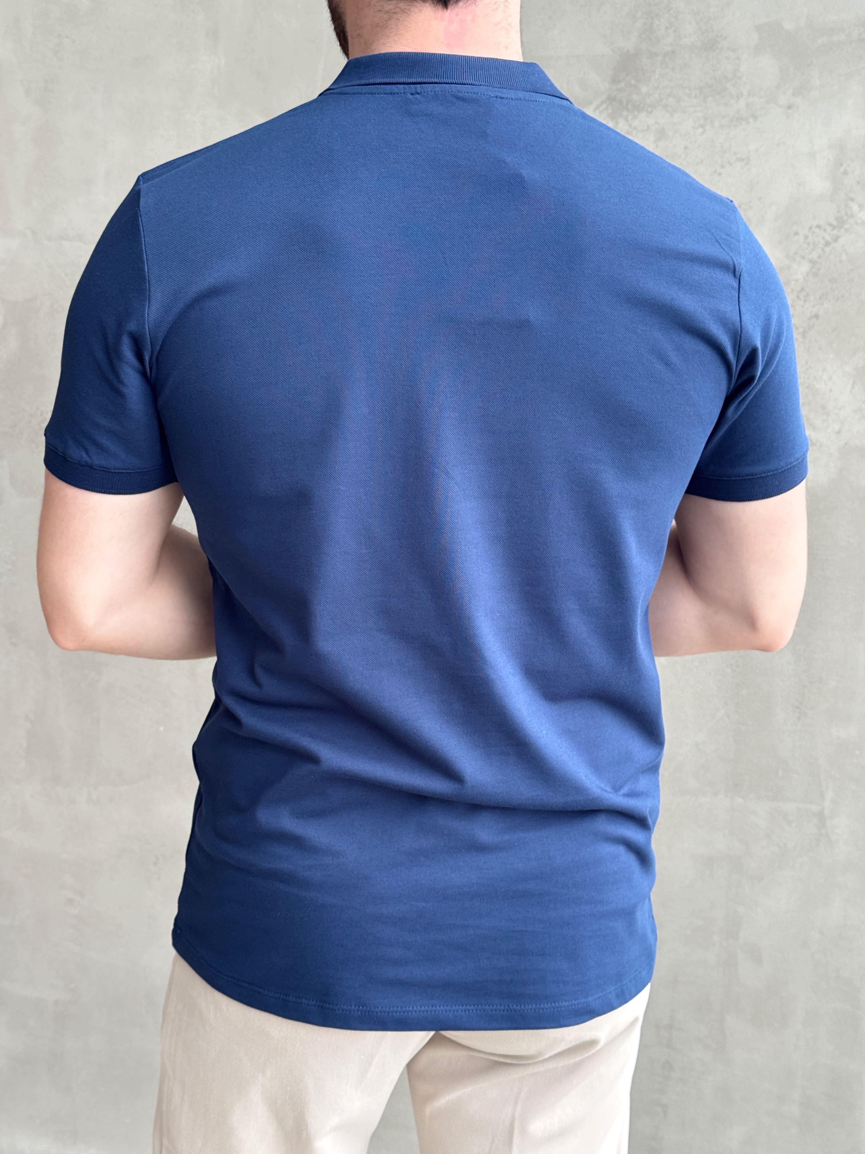 Erkek Ketench Özel Koleksiyon Regular Fit %100 Pamuk Fermuarlı Polo Yaka T-Shirt-Lacivert(E1639)Ketench