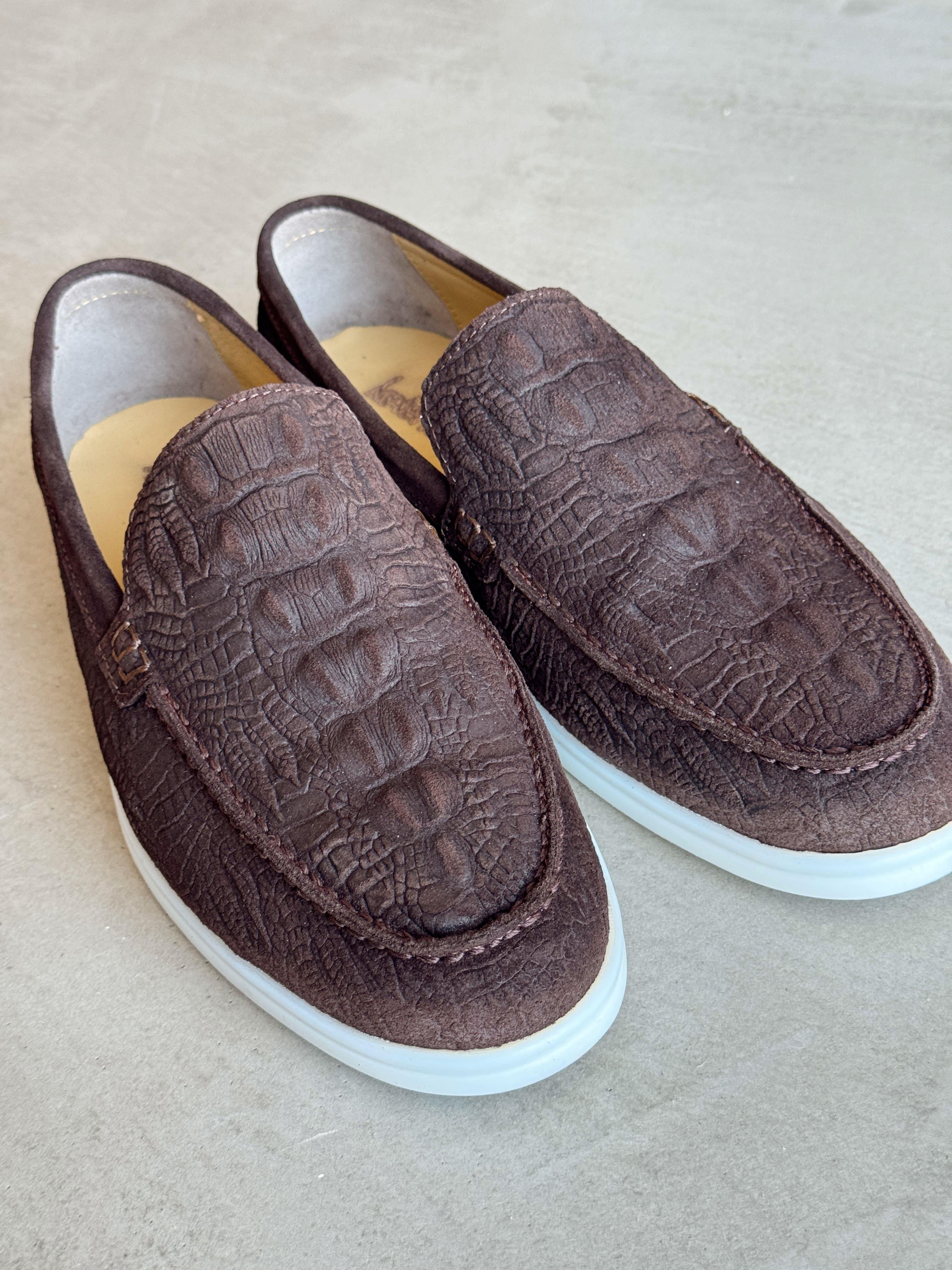 Erkek Ketench Özel Üretim Günlük Rahat %100 Süet Deri Loafer Ayakkabı-Kahverengi(E1660)Ketench