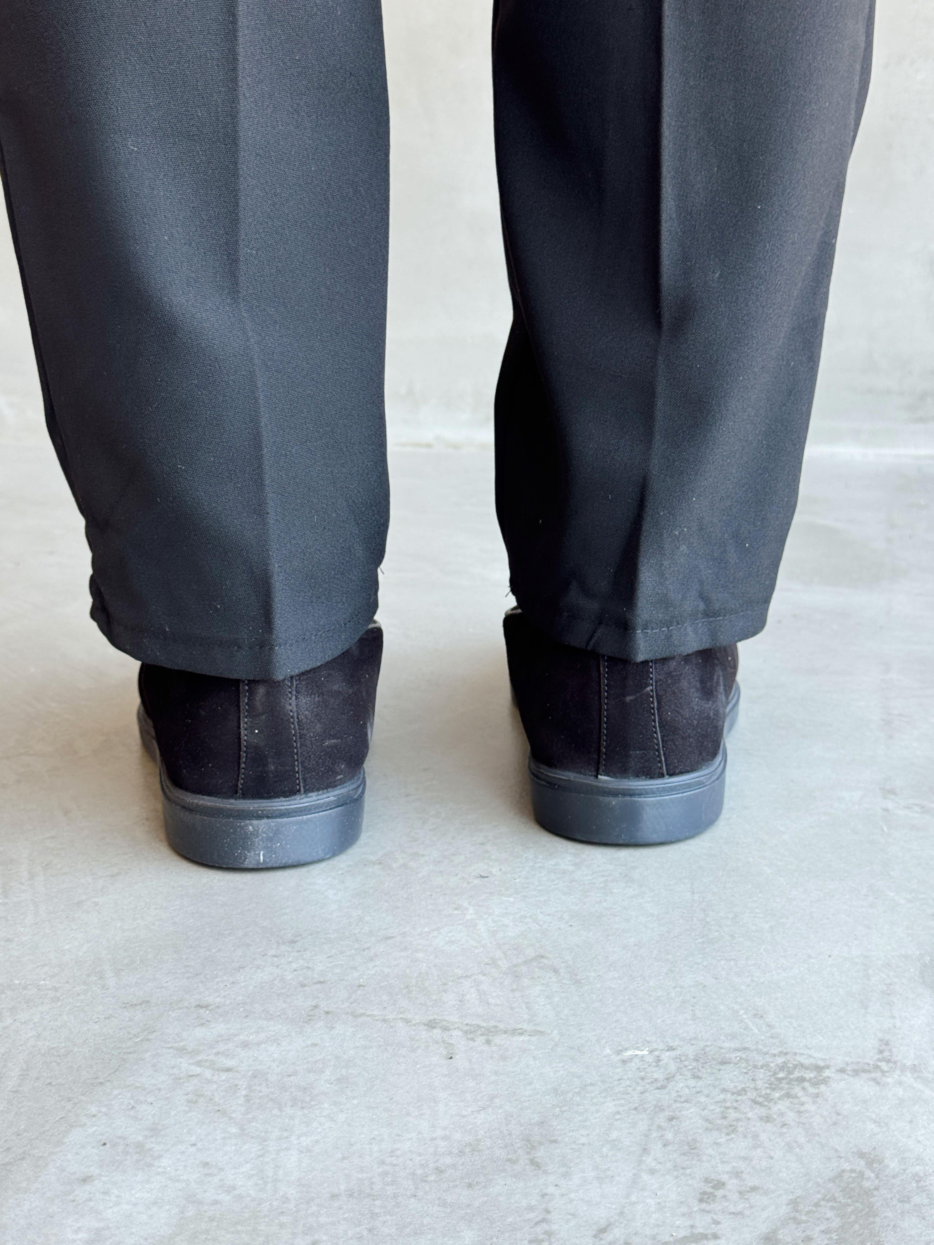 Erkek Ketench Özel Üretim Klasik Model %100 Deri Süet Loafer Ayakkabı-Siyah(E1667)Ketench