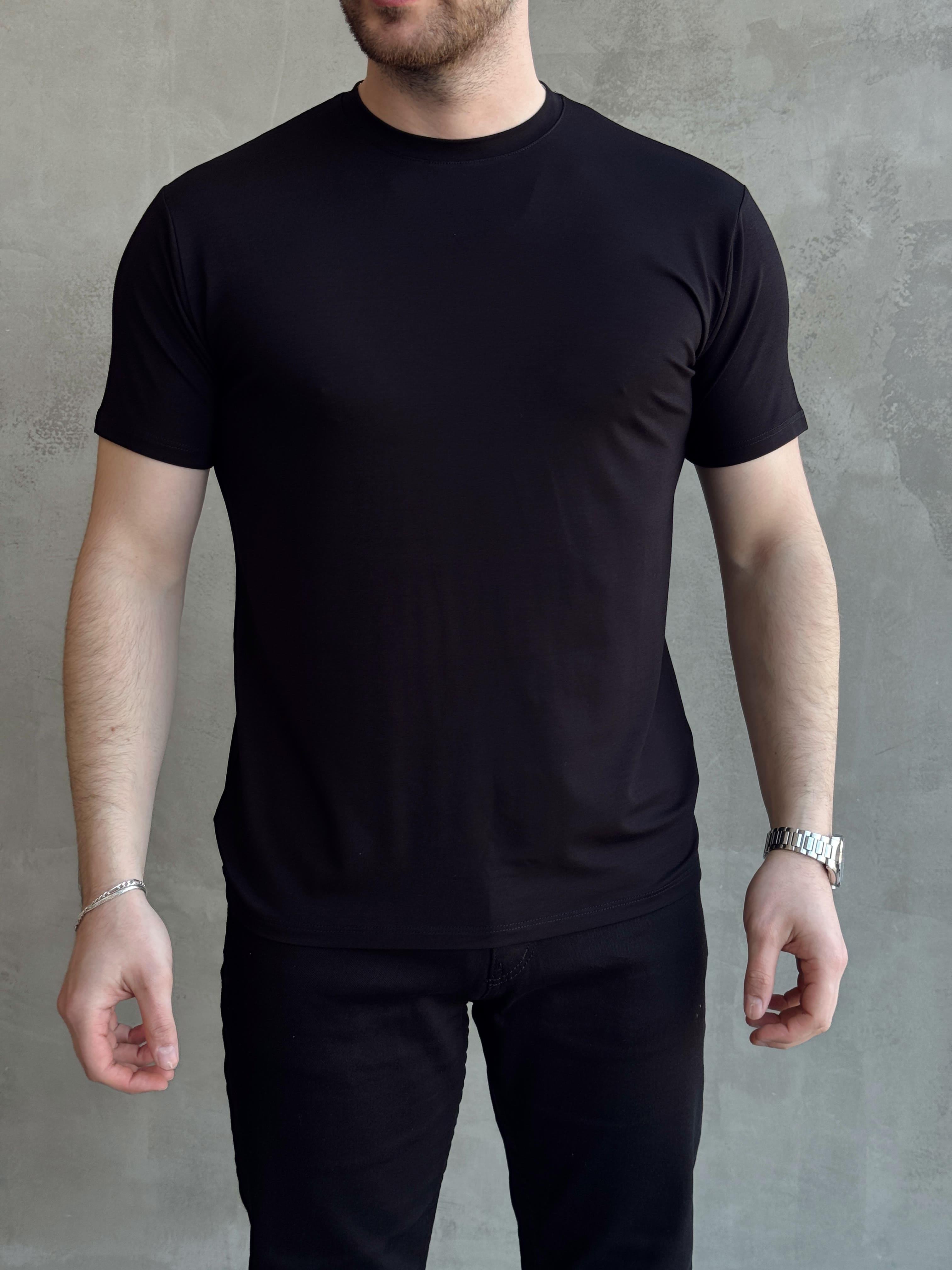 Erkek Ketench Özel Üretim Regular Kalıp Bisiklet Yaka Basic T-Shirt-Siyah(E1685)Ketench