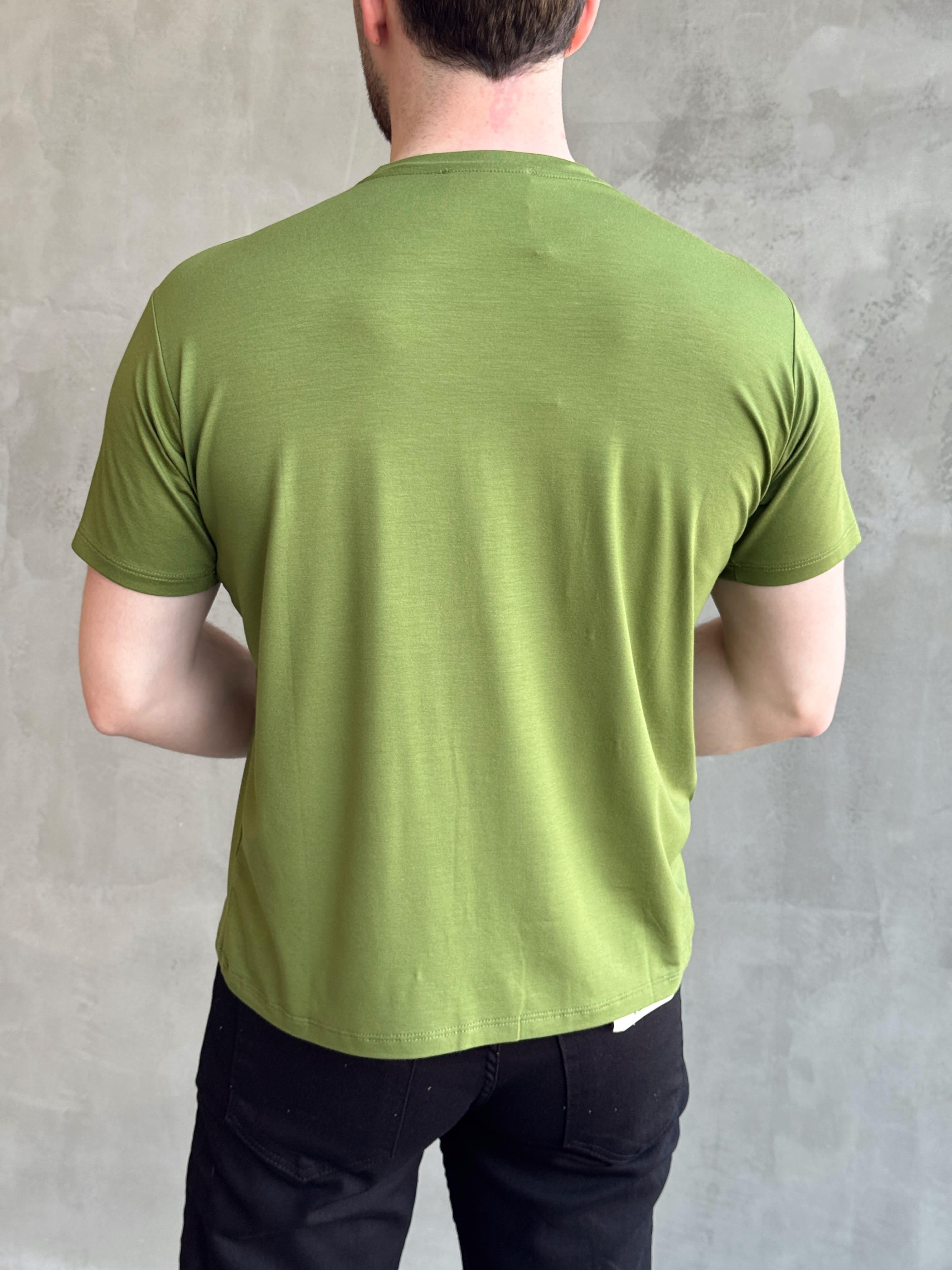 Erkek Ketench Özel Üretim Regular Kalıp Bisiklet Yaka Basic T-Shirt-Yeşil(E1685)Ketench
