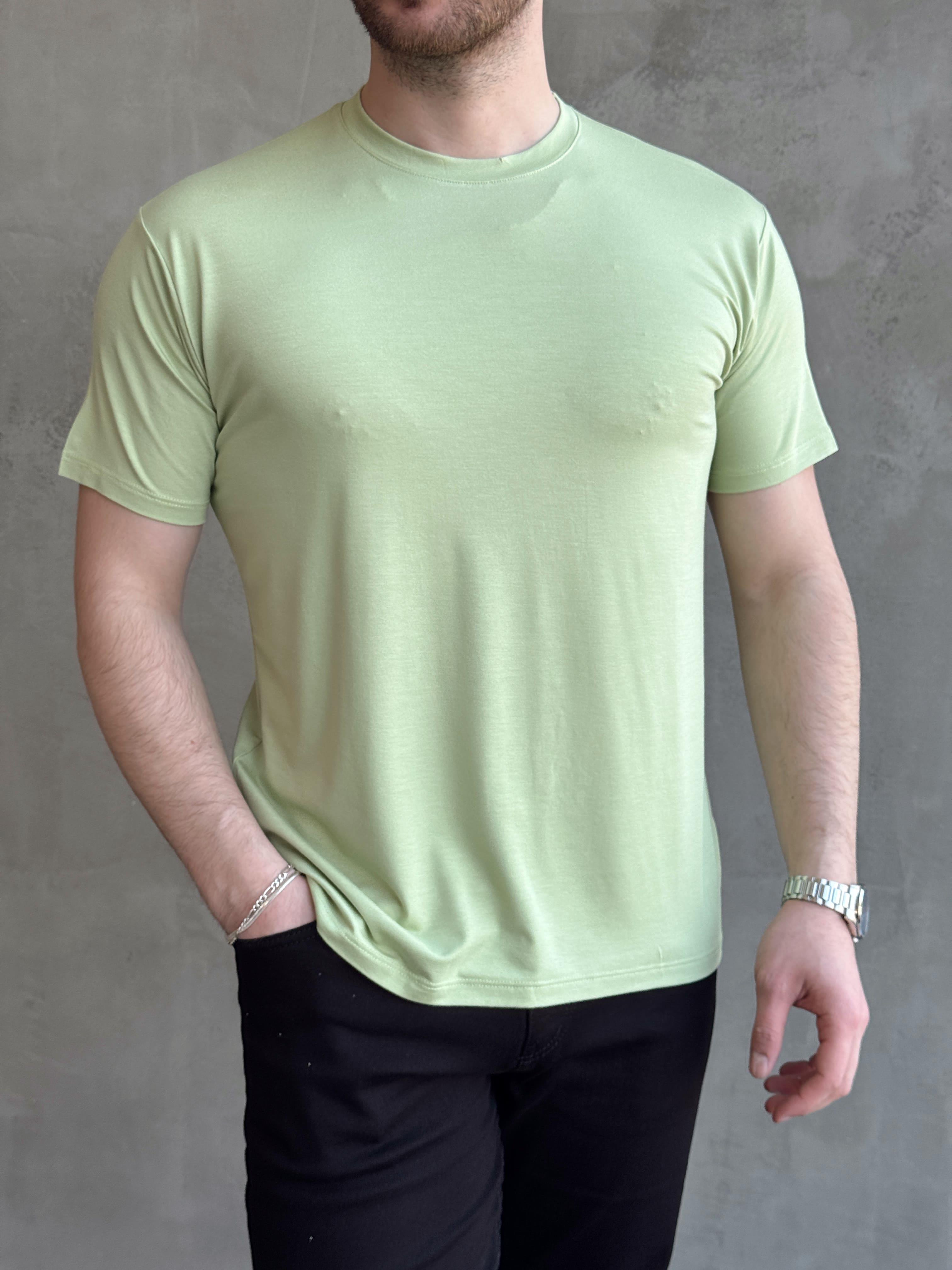 Erkek Ketench Özel Üretim Regular Kalıp Bisiklet Yaka Basic T-Shirt-Mint(E1685)Ketench