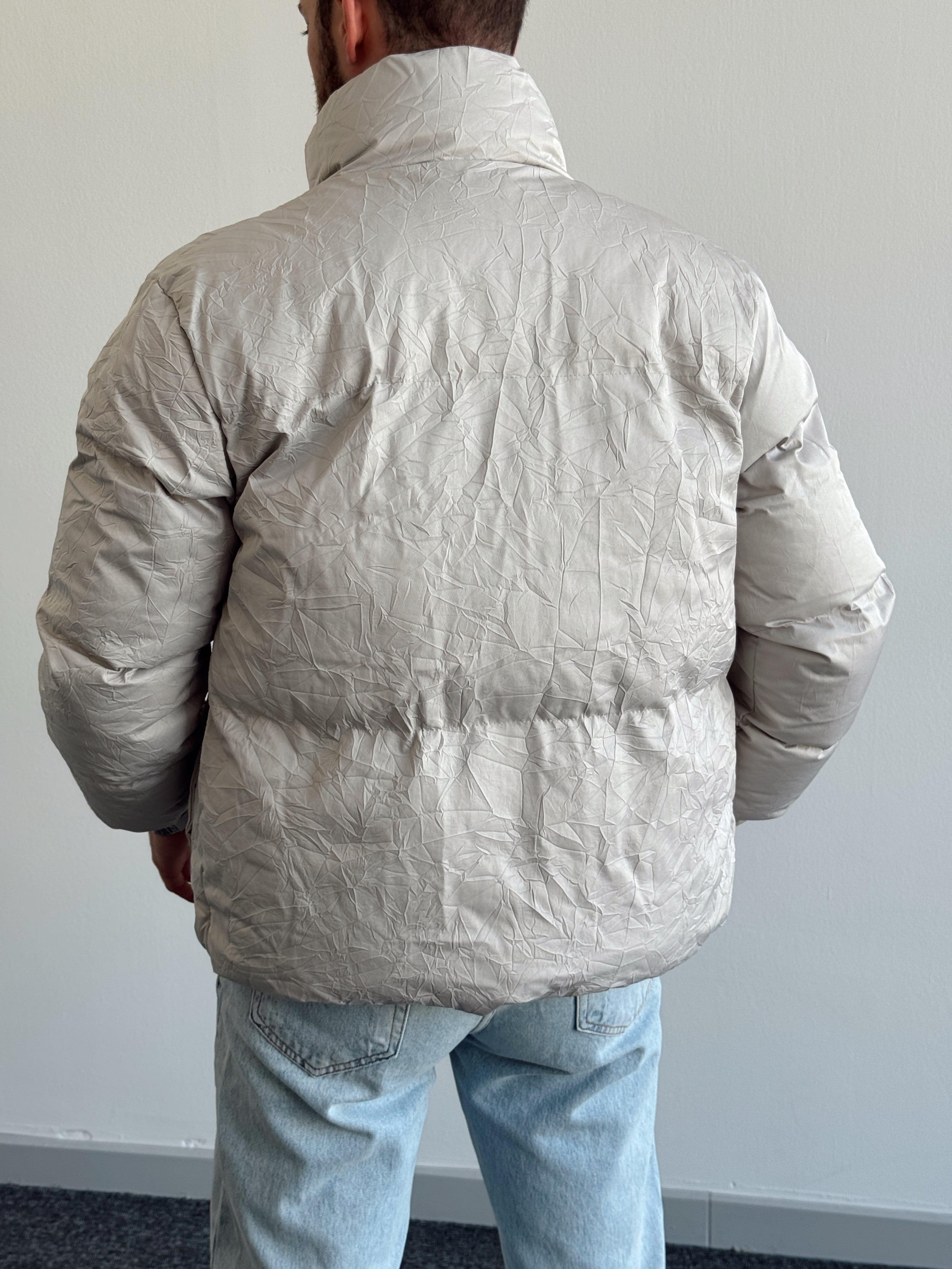 Erkek Marrakech Yüksek Kalite Damar Desenli Su Tutmayan Oversize Şişme Mont-Gri(E1158)Ketench