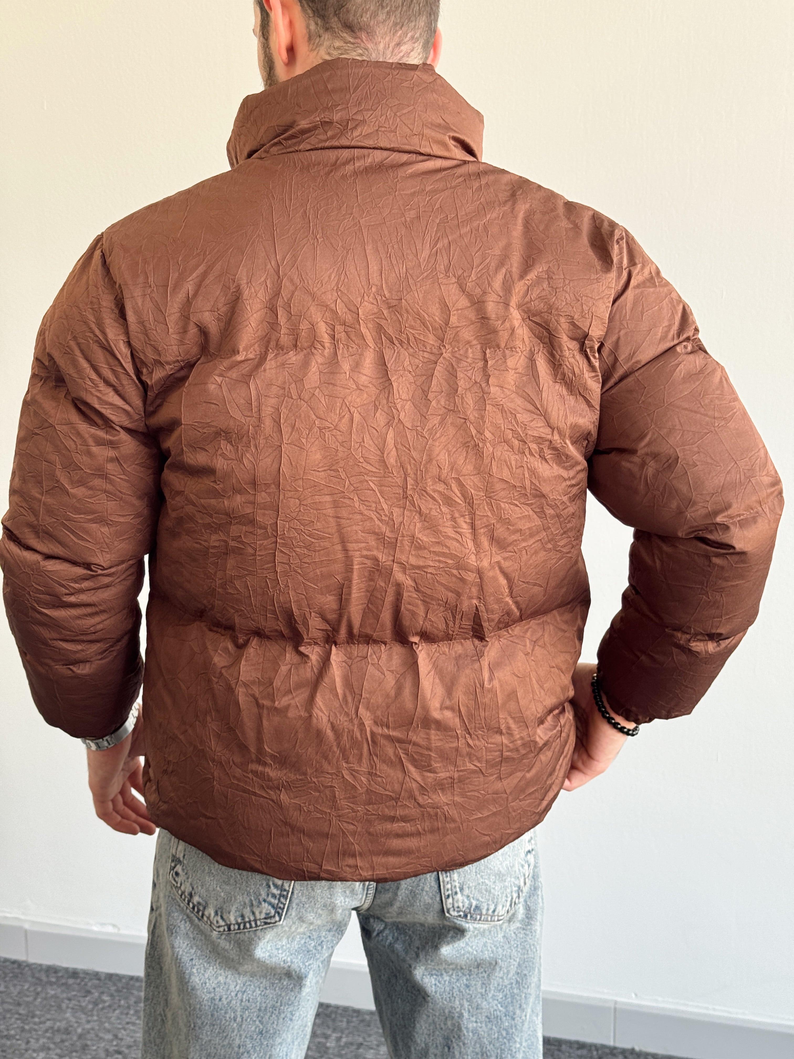 Erkek Marrakech Yüksek Kalite Damar Desenli Su Tutmayan Oversize Şişme Mont-Kahverengi(E1158)Ketench