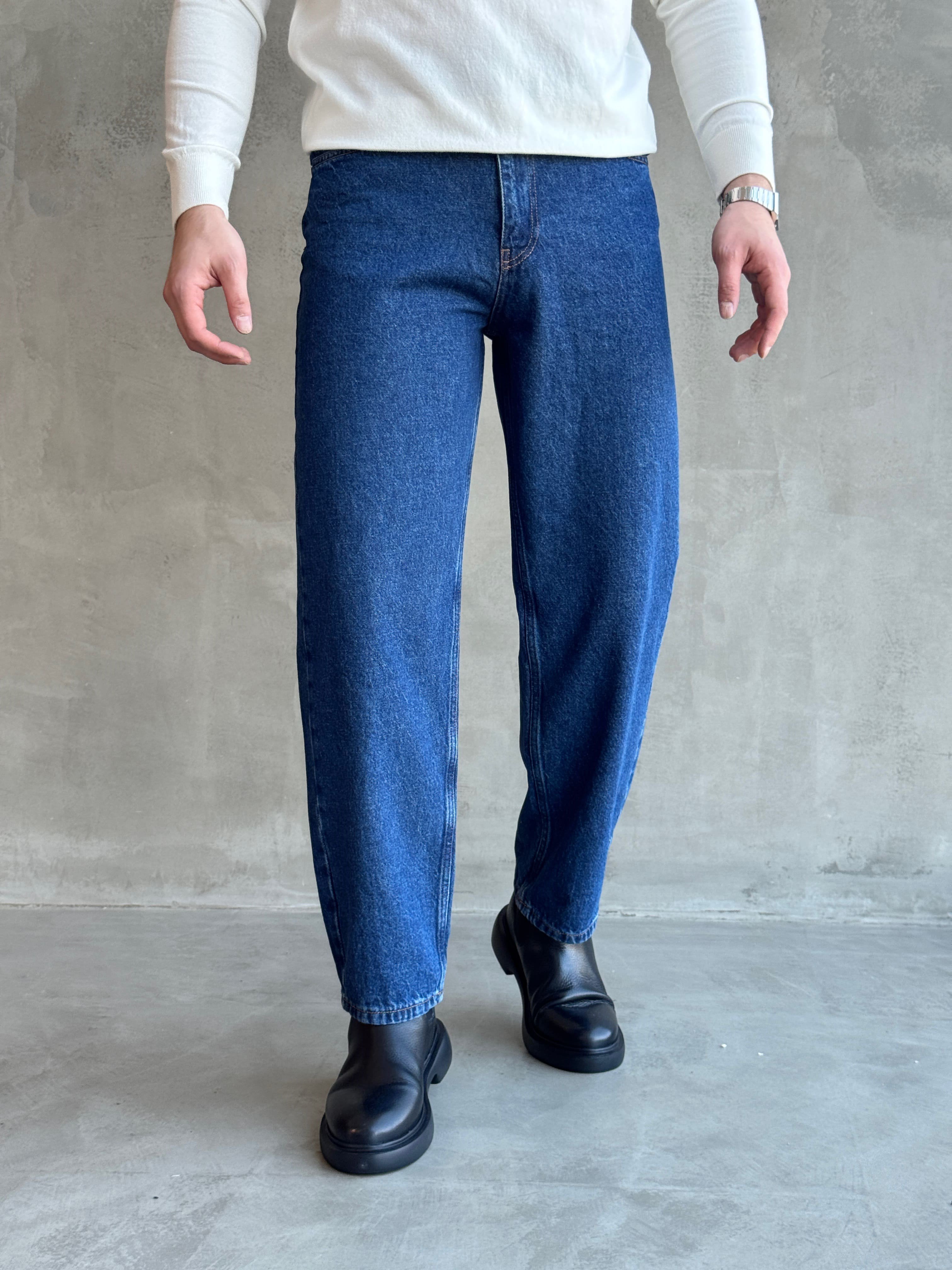 Erkek Özel Premium Seri Günlük Model Baggy Kalıp Jean-Mavi(E1870)Ketench