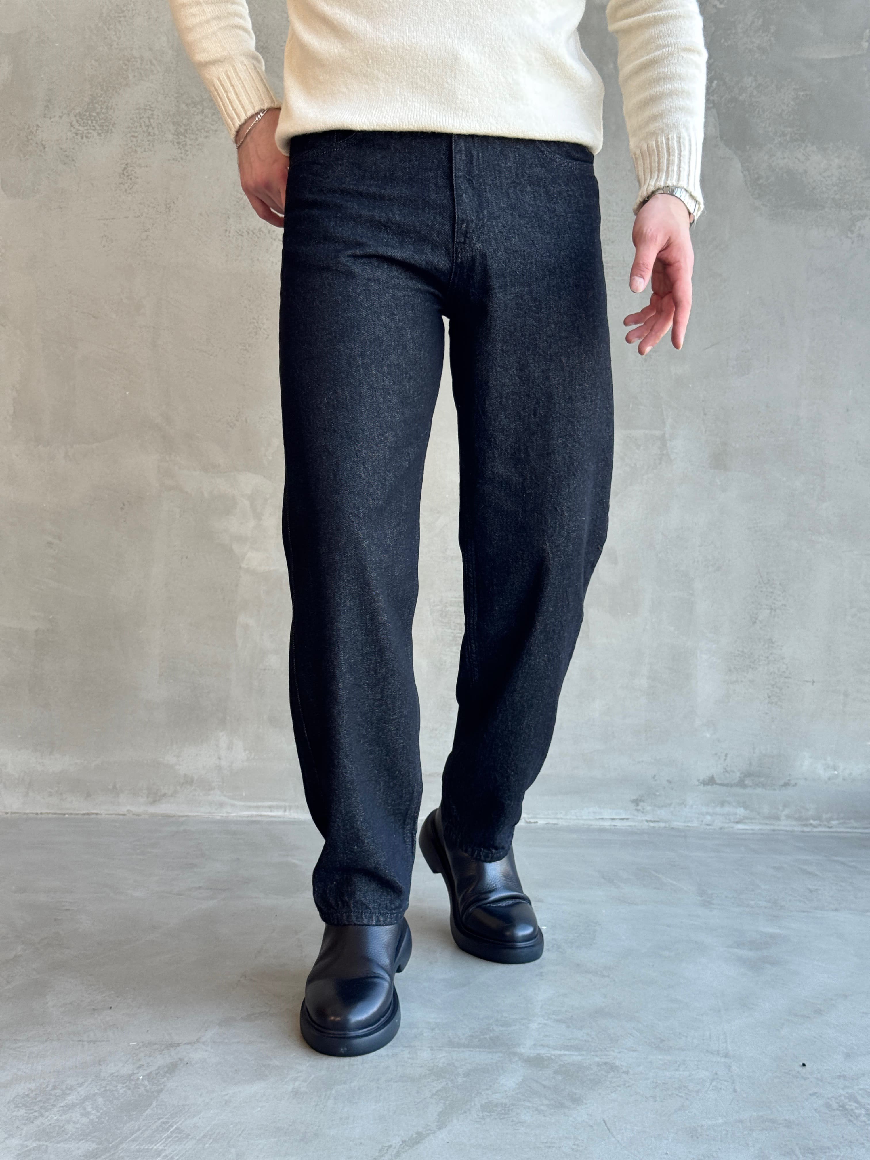Erkek Özel Premium Seri Günlük Model Baggy Kalıp Jean-Siyah(E1870)Ketench