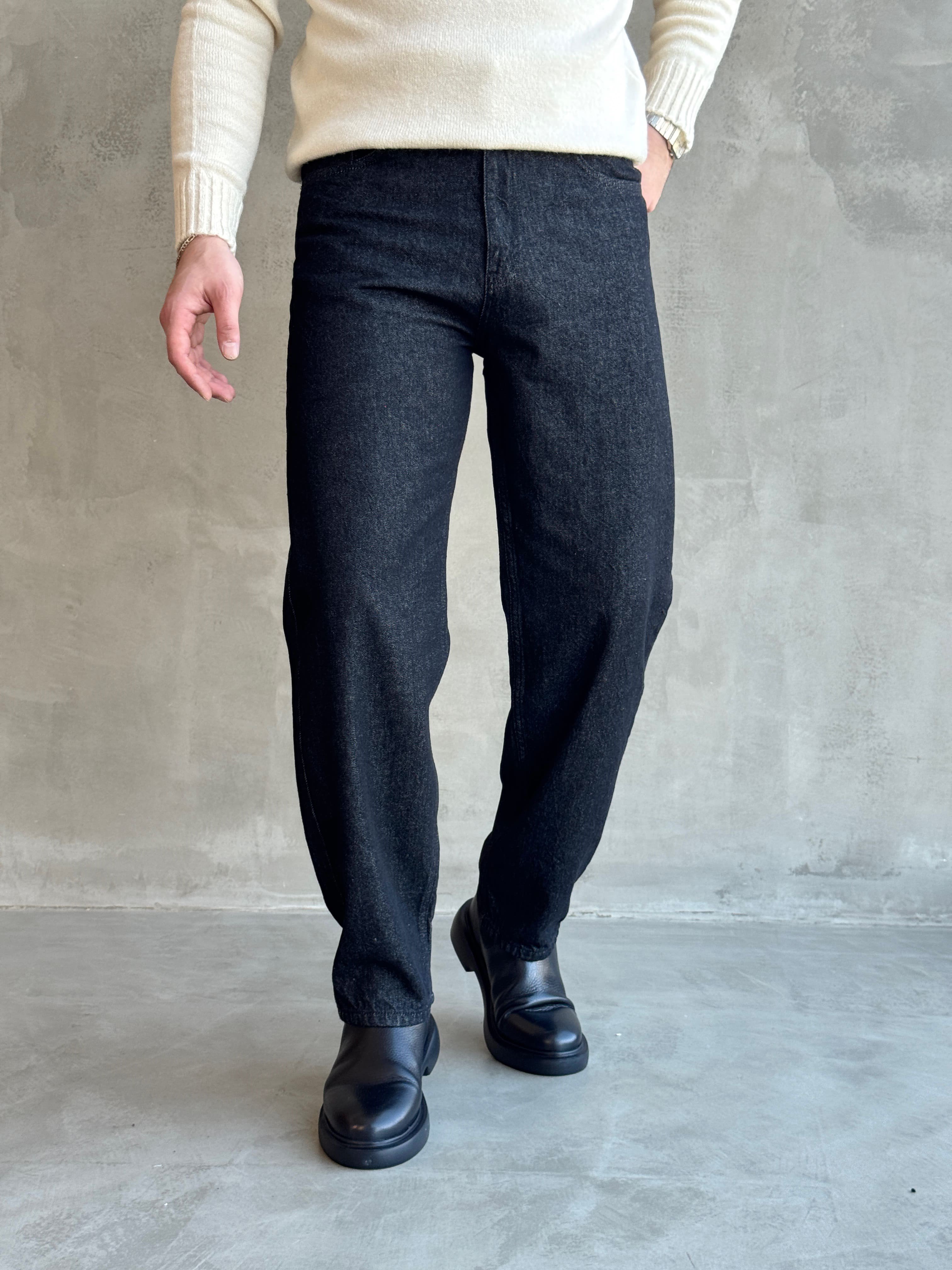 Erkek Özel Premium Seri Günlük Model Baggy Kalıp Jean-Siyah(E1870)Ketench