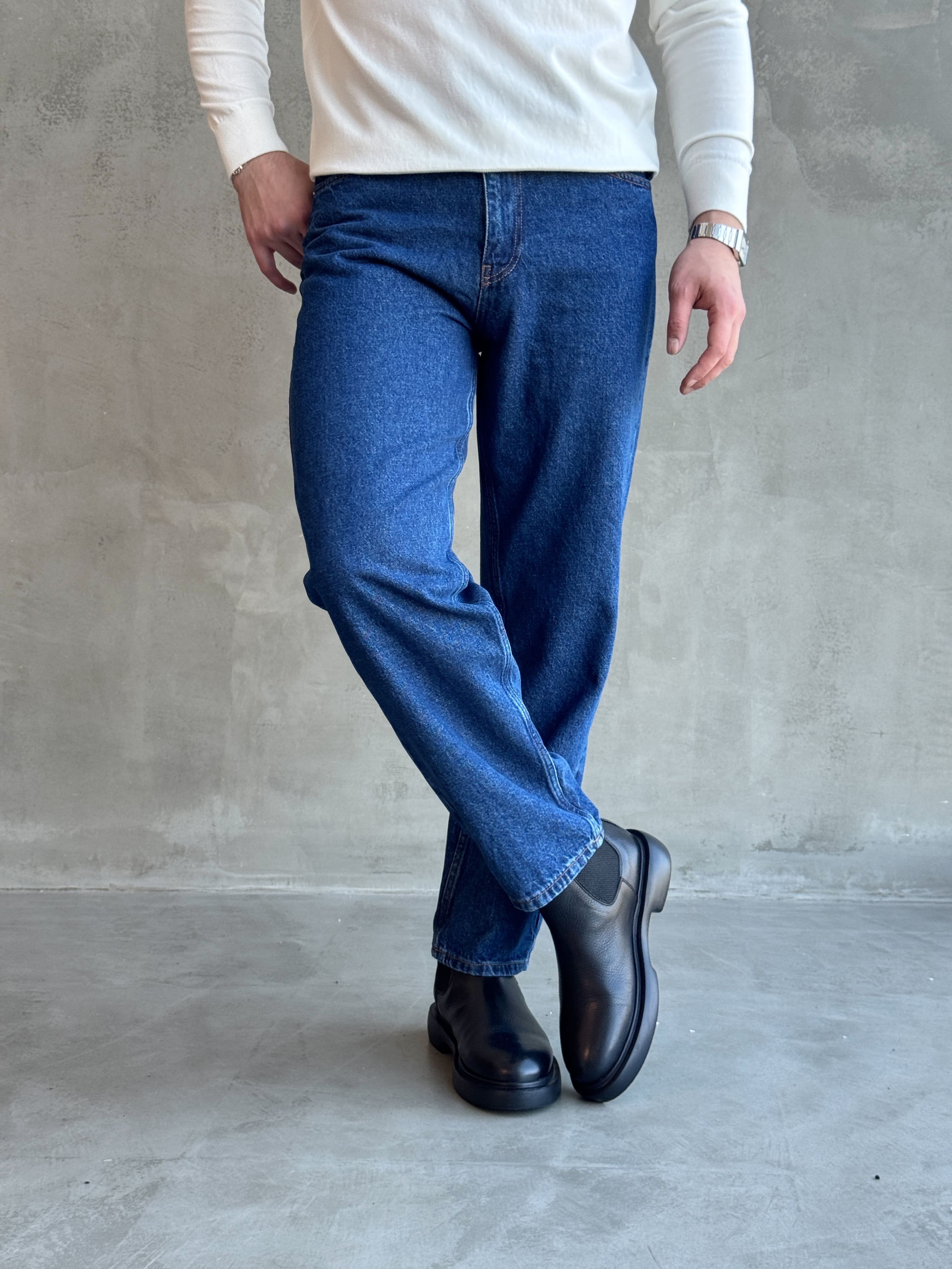 Erkek Özel Premium Seri Günlük Model Baggy Kalıp Jean-Mavi(E1870)Ketench