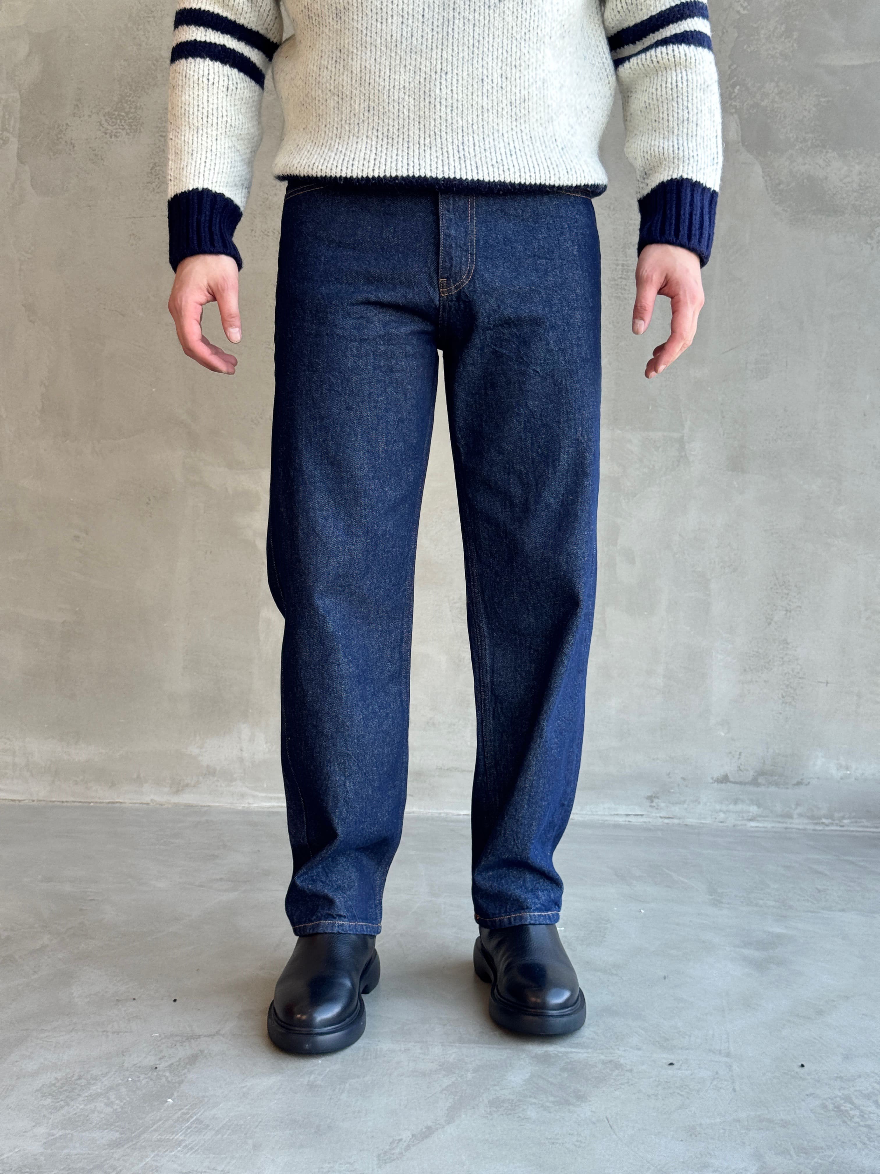 Erkek Özel Premium Seri Günlük Model Baggy Kalıp Jean-Koyu Mavi(E1870)Ketench