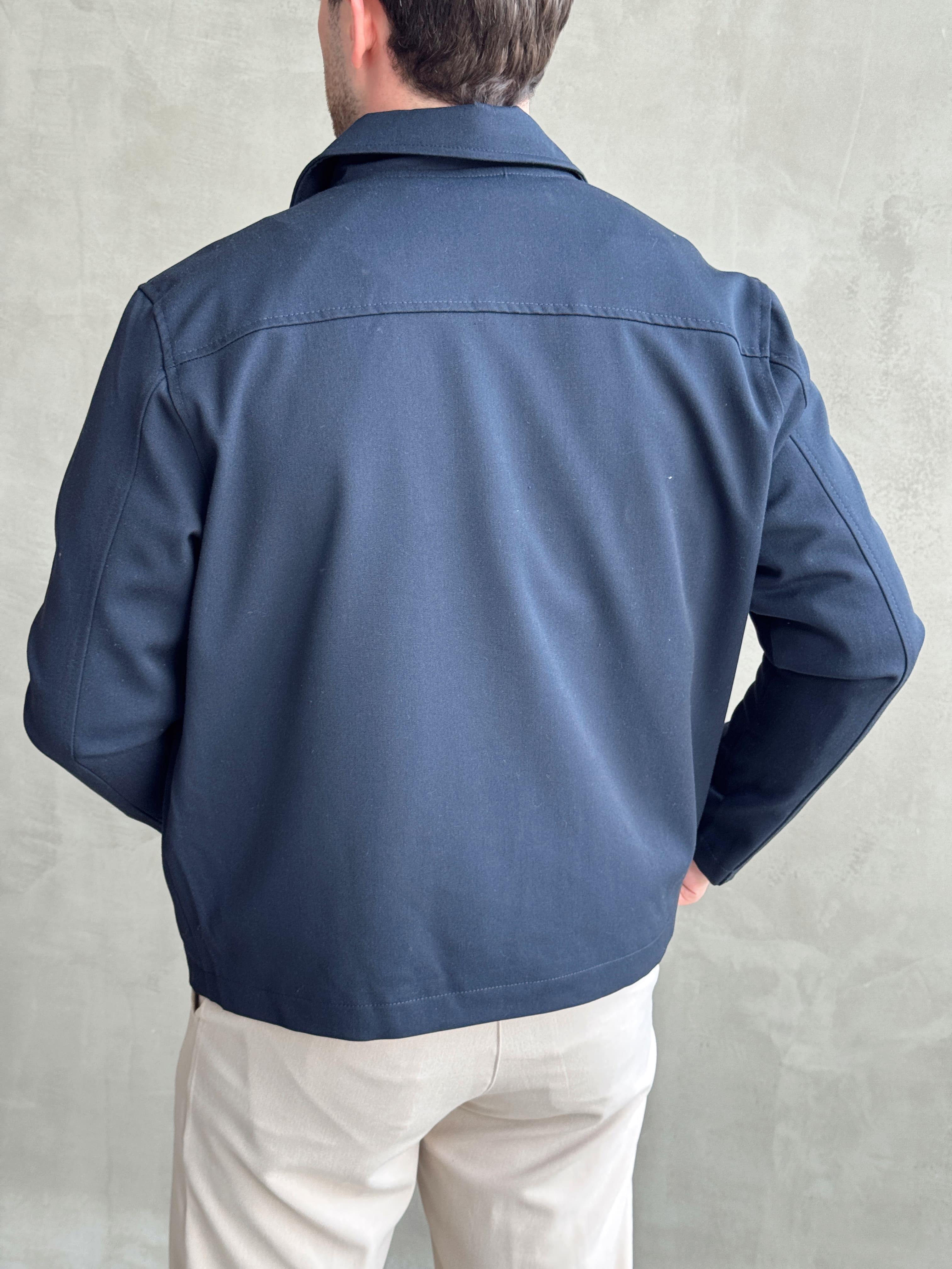 Erkek Özel Premium Seri Oversize Kalıp Çift Astarlı Düz Model Gabardin Kumaş Ceket-Lacivert(E1464)Ketench