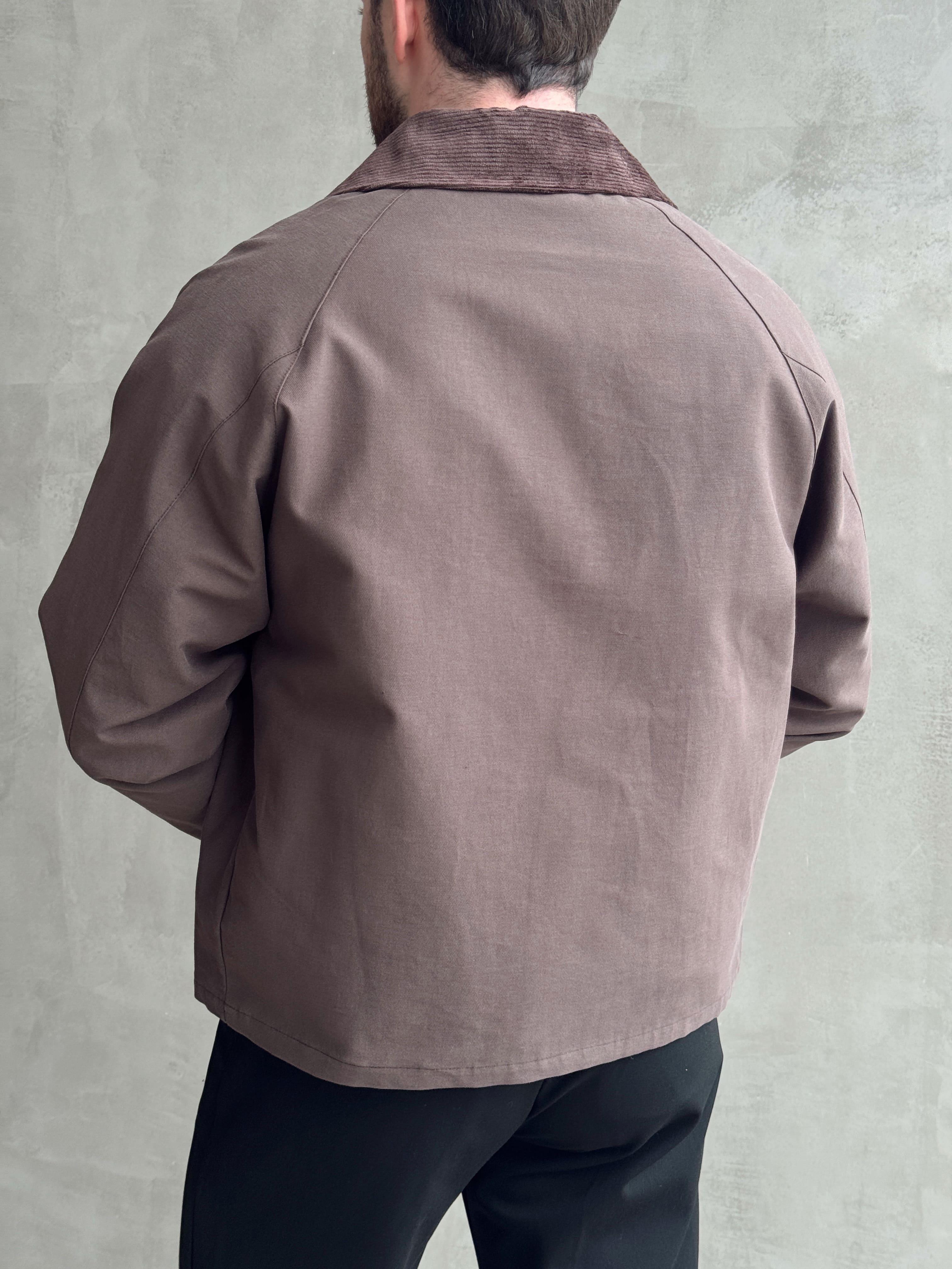 Erkek Özel Premium Seri Oversize Kalıp Kadife Yaka Çıt çıt Detay Kot Ceket-Dark(E1531)Ketench