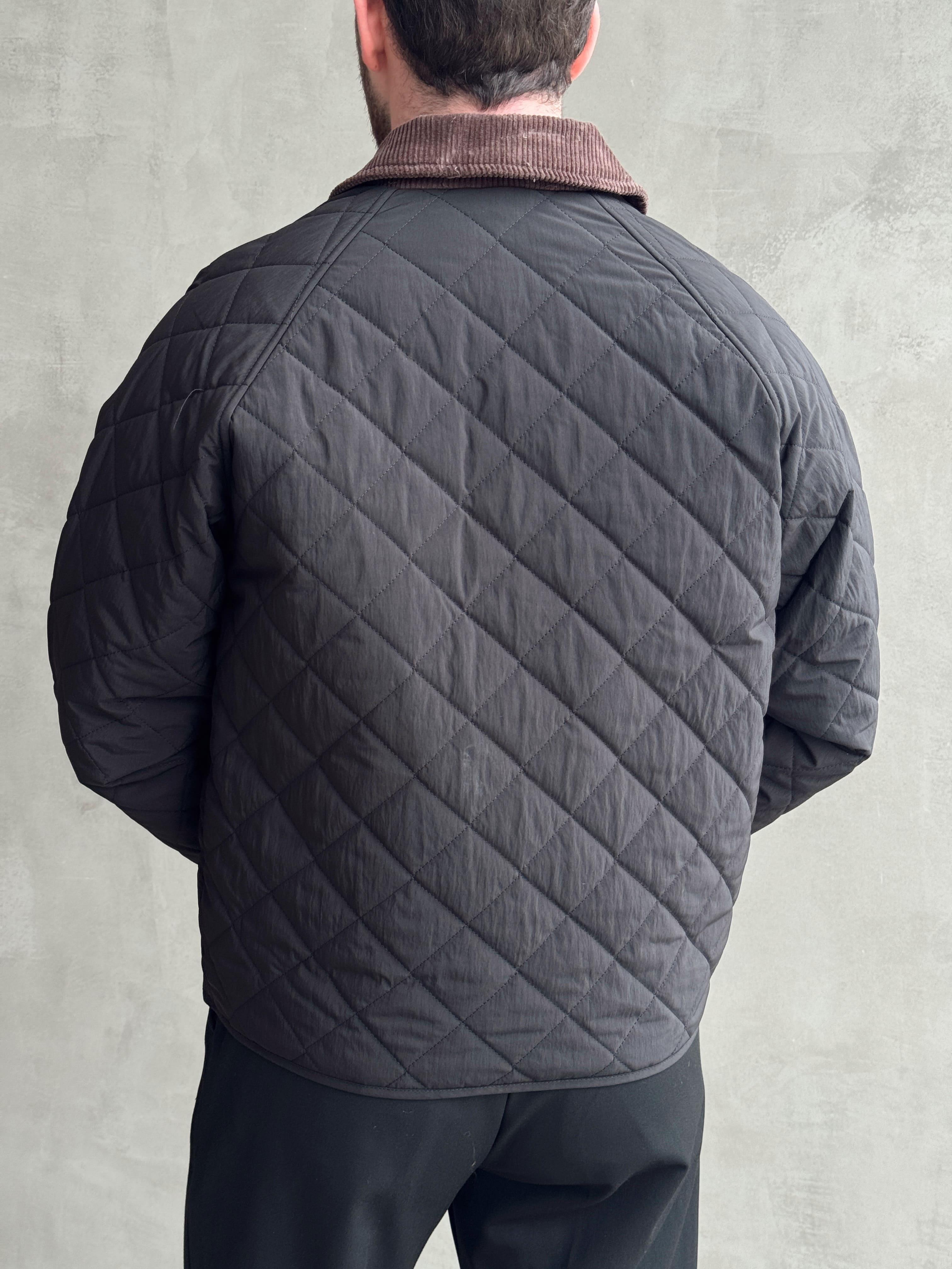 Erkek Özel Premium Seri Oversize Kalıp Çıtçıt Detay Baklava Desenli Ceket-Siyah(E1568)Ketench
