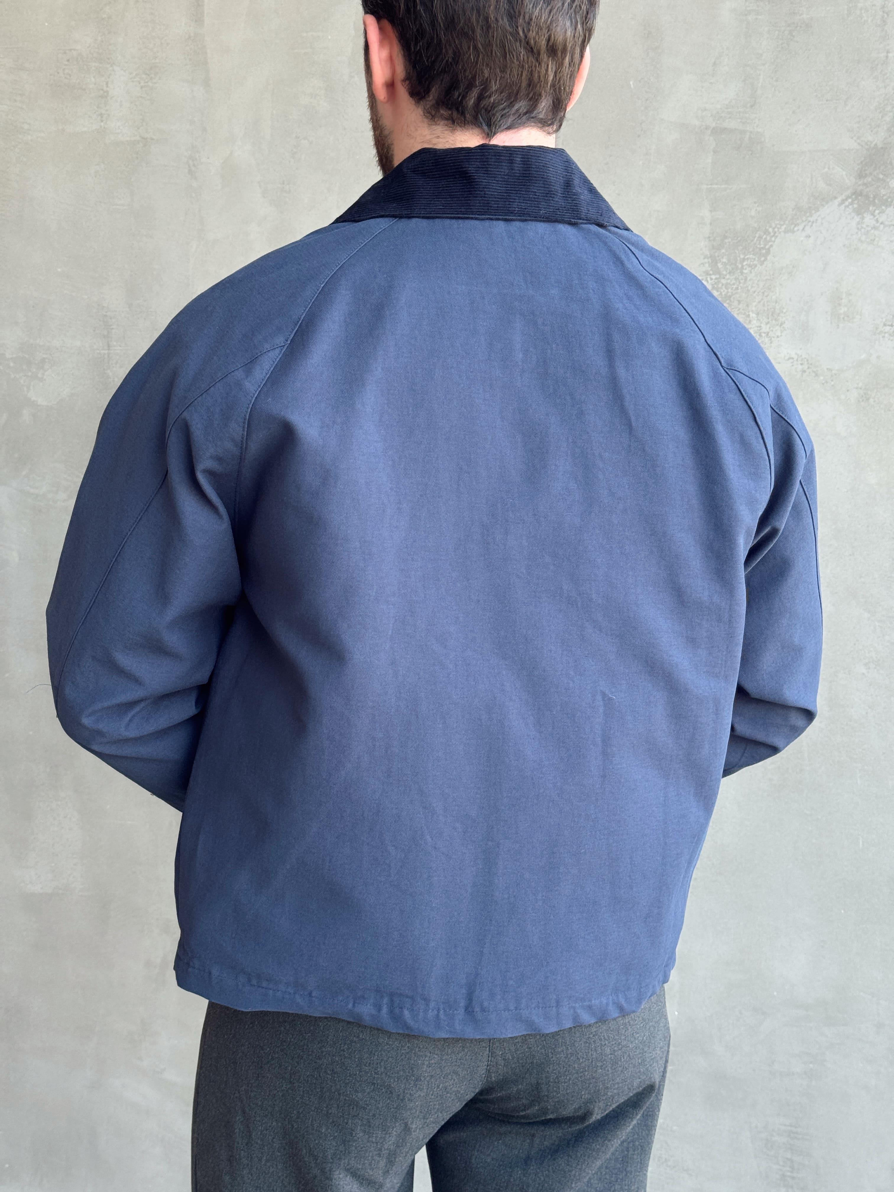 Erkek Özel Premium Seri Oversize Kalıp Kadife Yaka Çıt çıt Detay Kot Ceket-Lacivert(E1531)Ketench