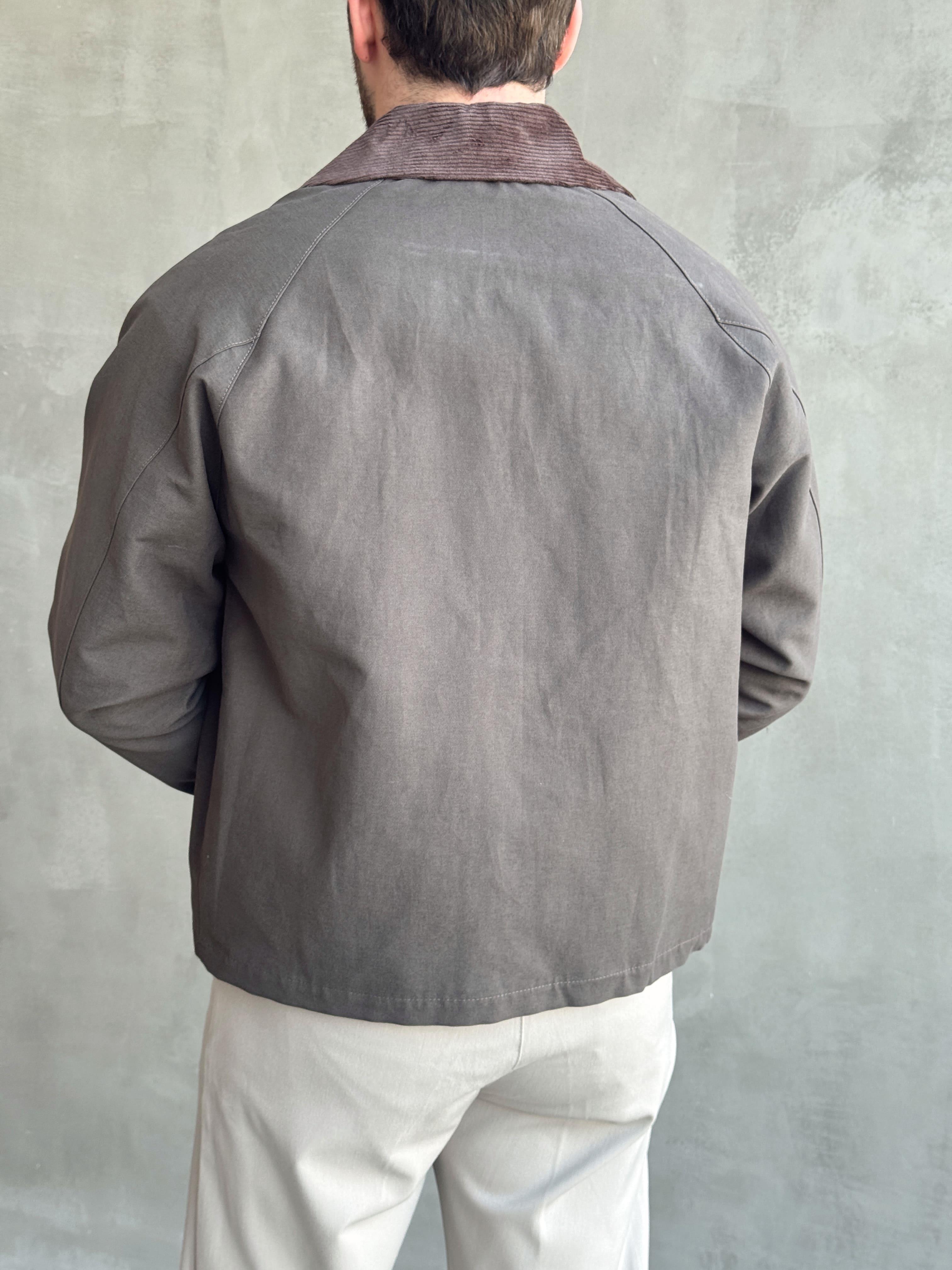 Erkek Özel Premium Seri Oversize Kalıp Kadife Yaka Çıt çıt Detay Kot Ceket-Kahverengi(E1531)Ketench
