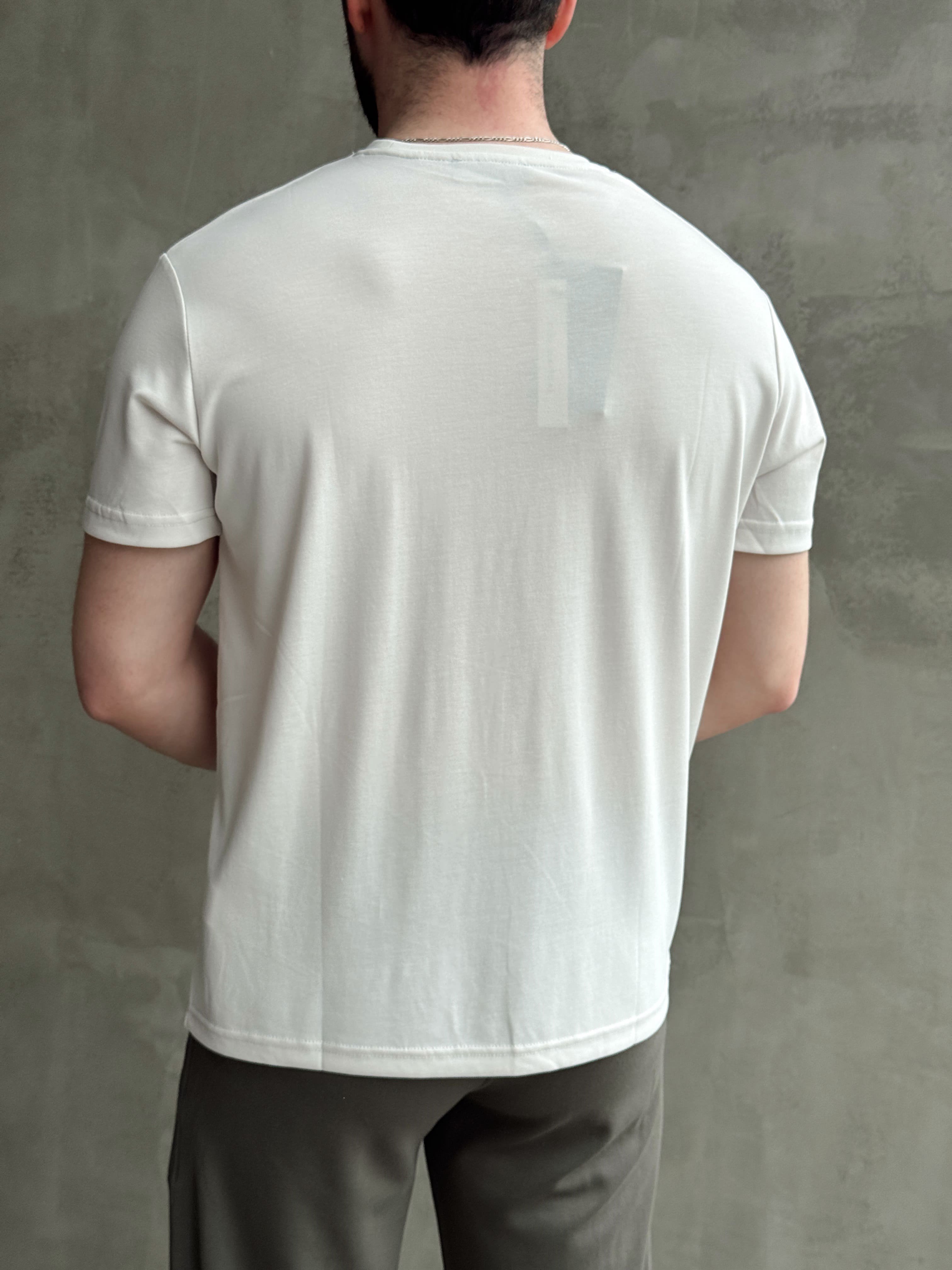 Erkek Özel Premium Seri Regular Fit Bisiklet Yaka Modal Kumaş Düz T-Shirt-Taş(E1680)Ketench
