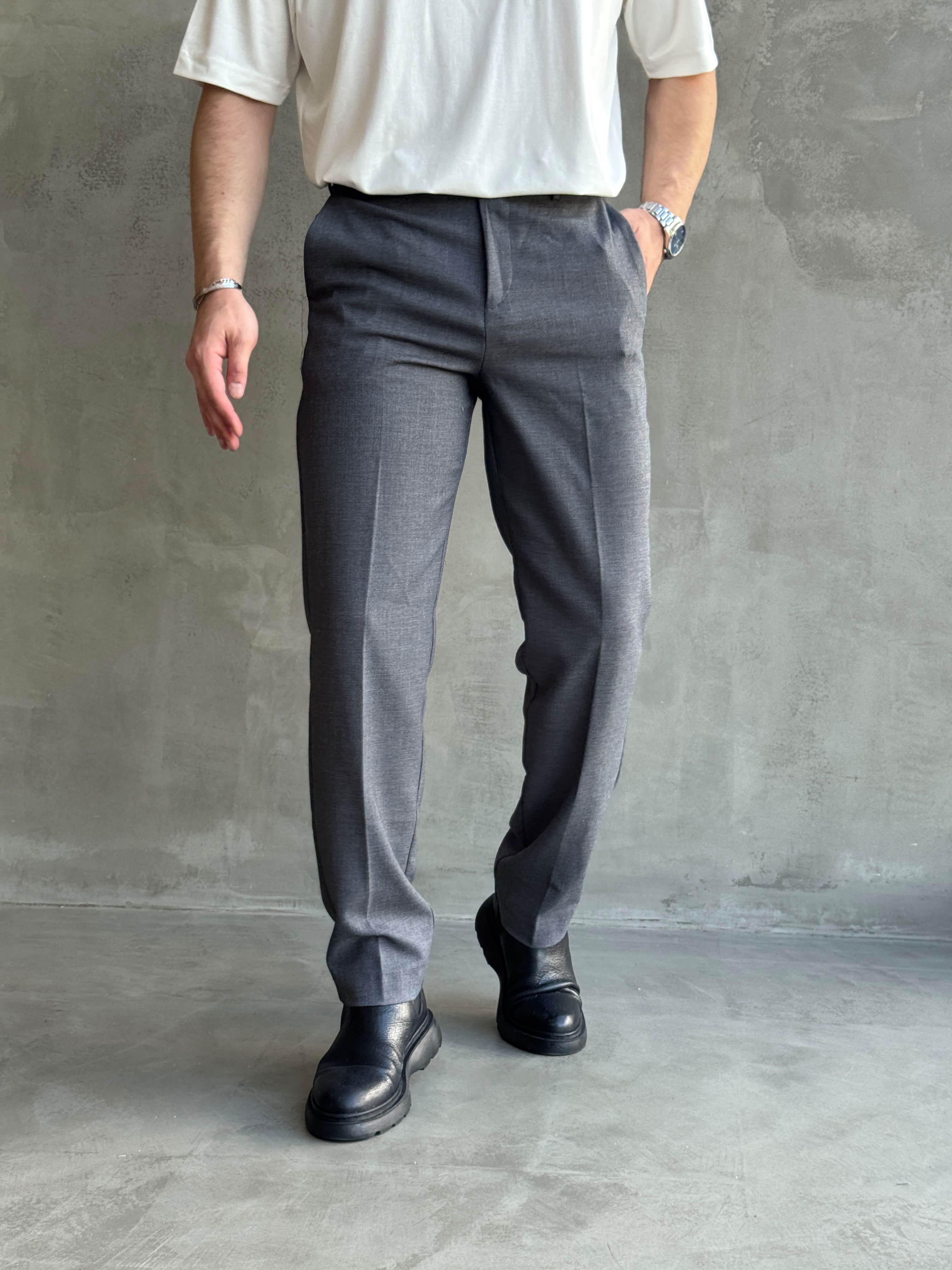 Erkek Özel Premium Seri Regular Fit Kalıp Kışlık Kumaş Pantolon-Antrasit(E1821)Ketench