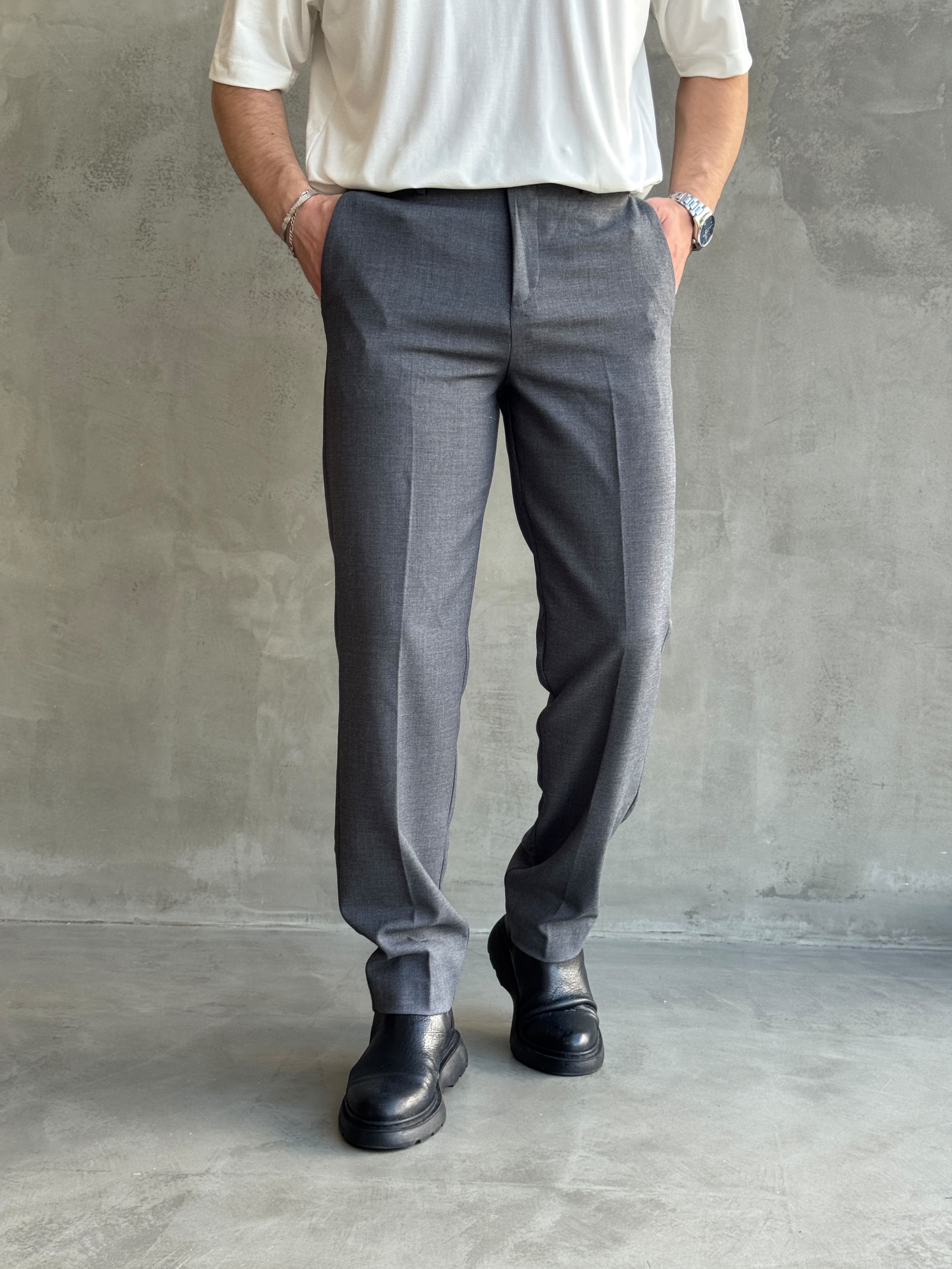 Erkek Özel Premium Seri Regular Fit Kalıp Kışlık Kumaş Pantolon-Antrasit(E1821)Ketench