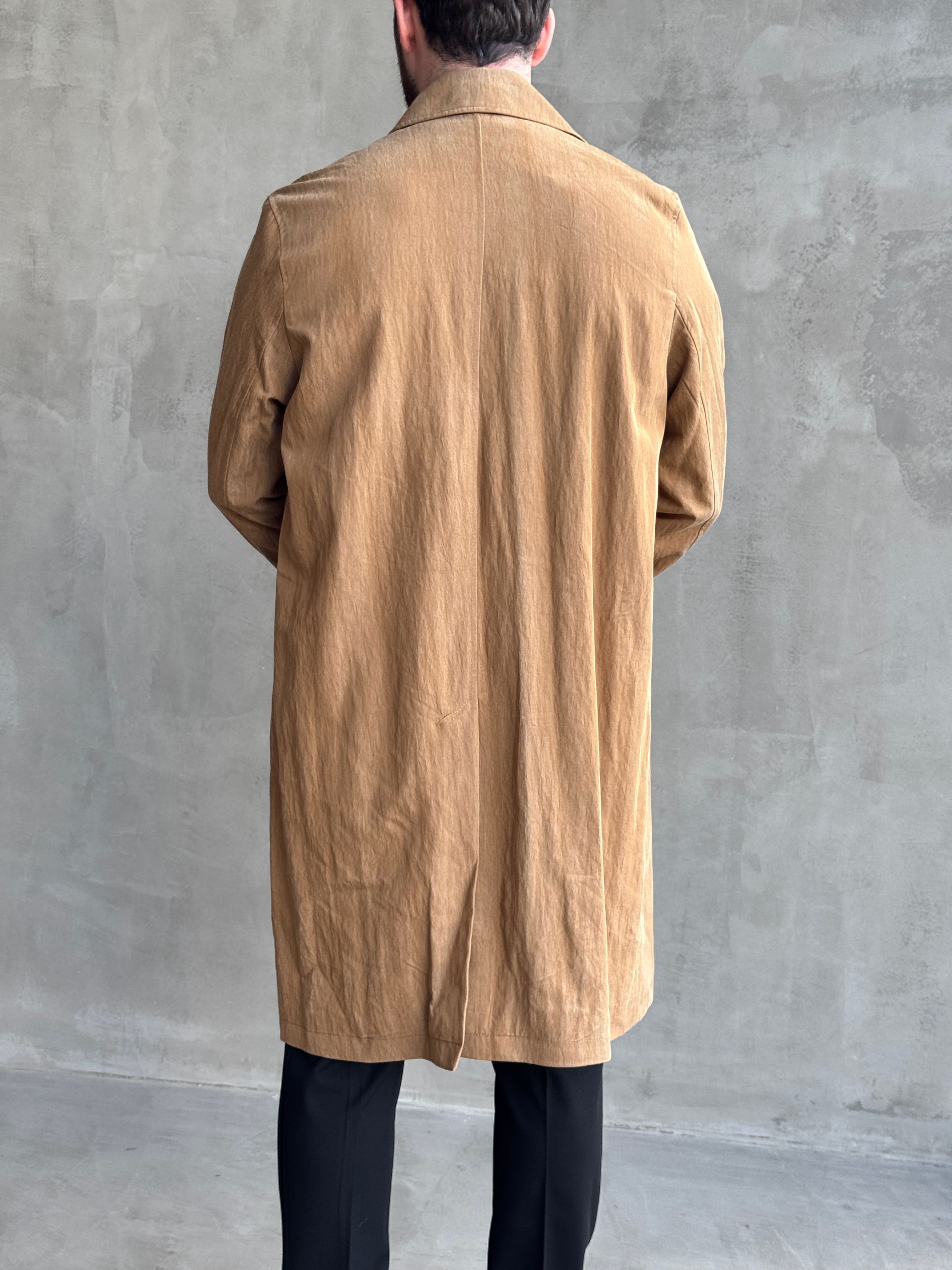 Erkek Özel Premium Seri Regular Kalıp Aksesuar Detaylı Lyocell Kumaş Trençkot-Camel(E1862)Ketench