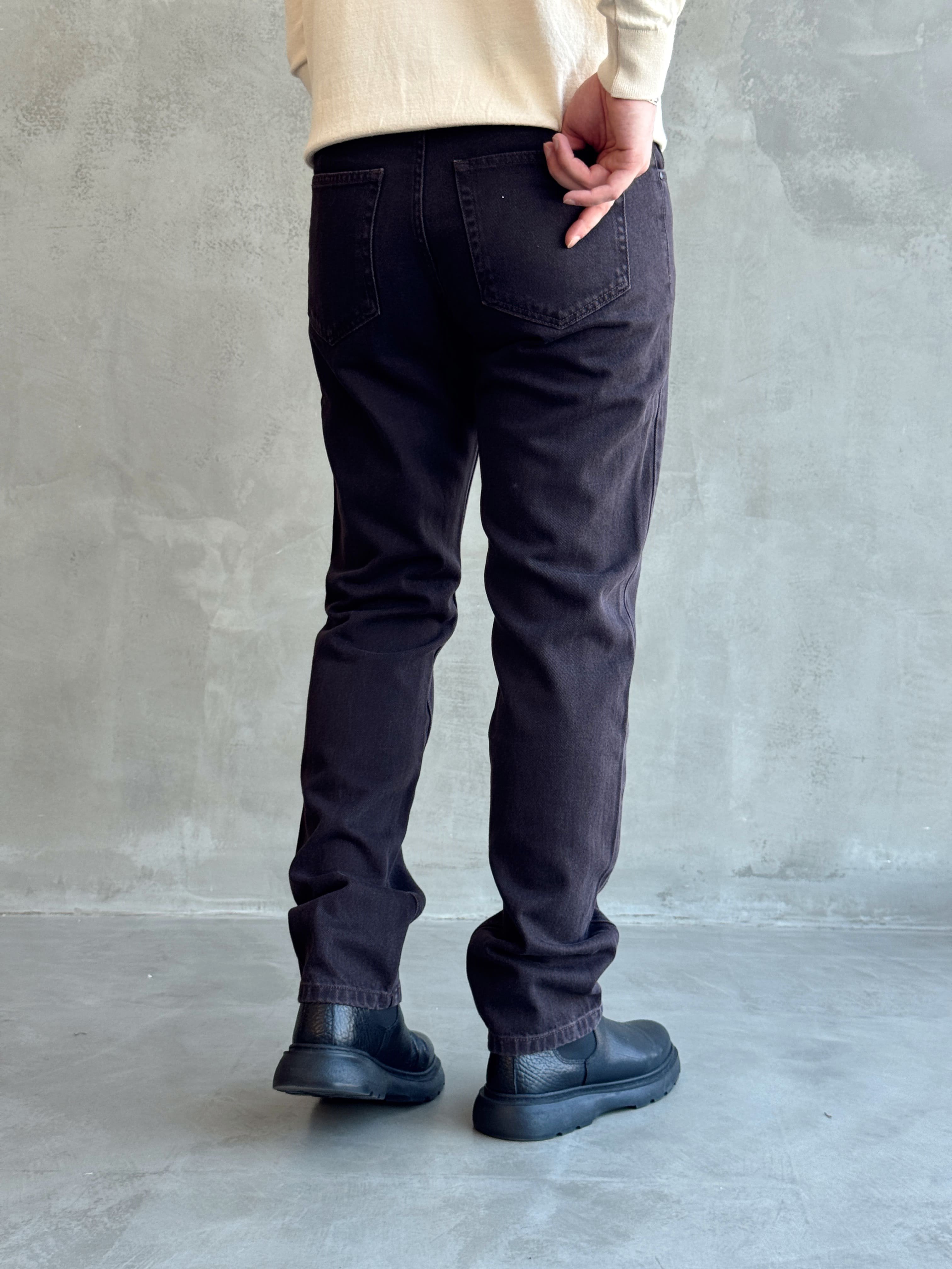 Erkek Özel Premium Seri Taper Fit Klasik Jean-Dark Brown(E1817)Ketench