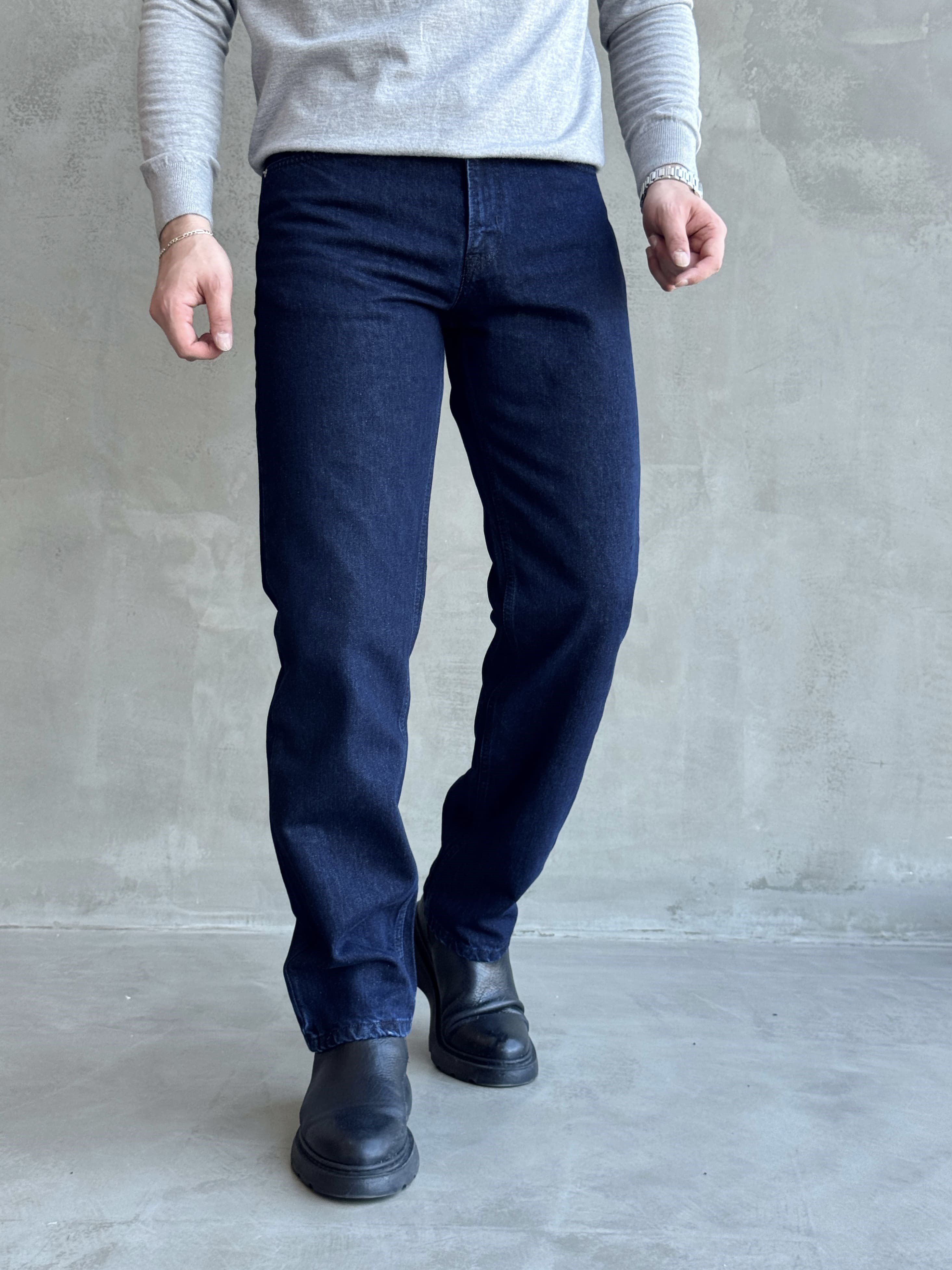Erkek Özel Premium Seri Taper Fit Klasik Jean-Blue Black(E1817)Ketench