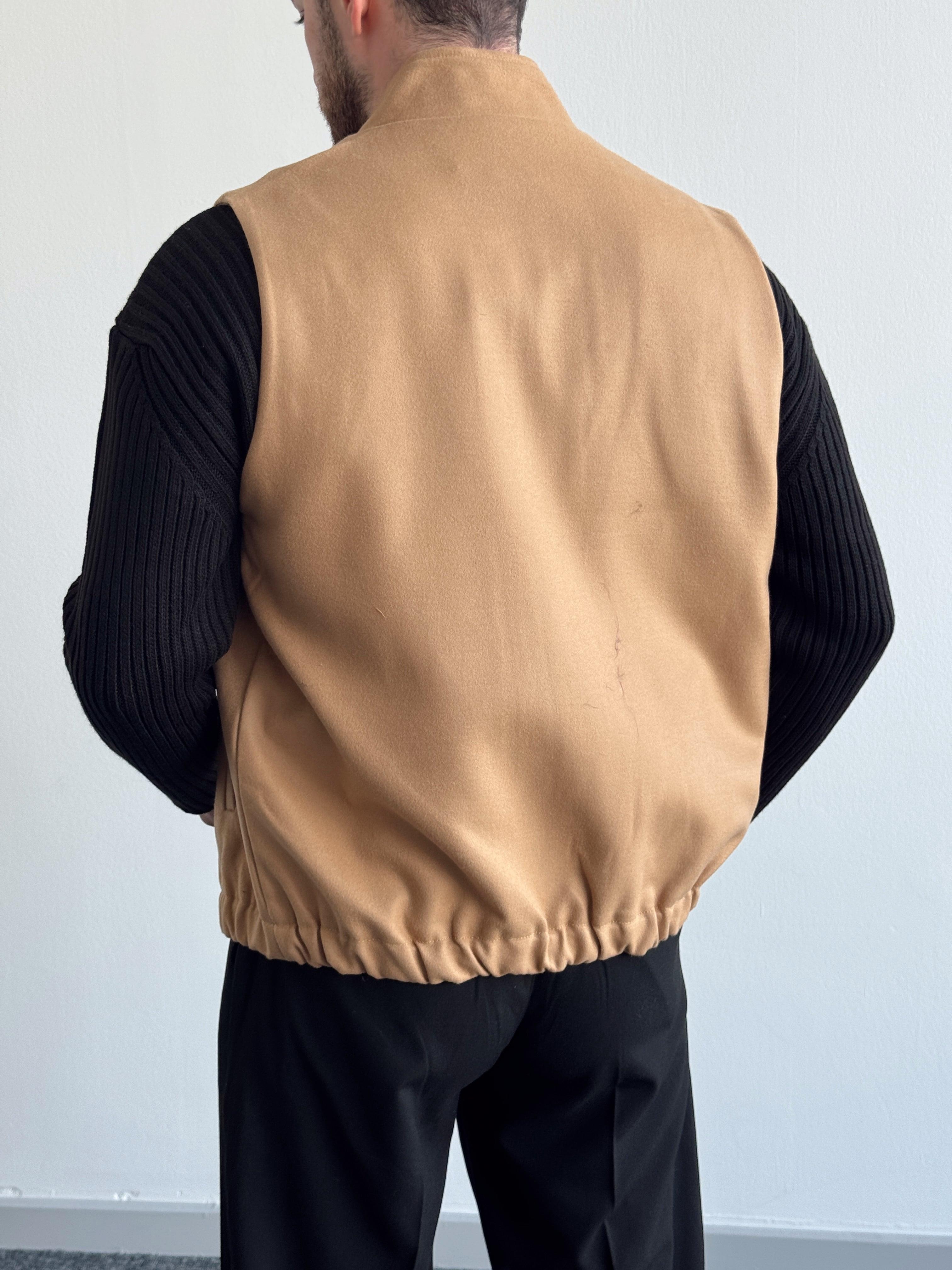 Erkek Özel Premium Seri Yün Efekti Oversize Yelek-Camel(E1184)Ketench