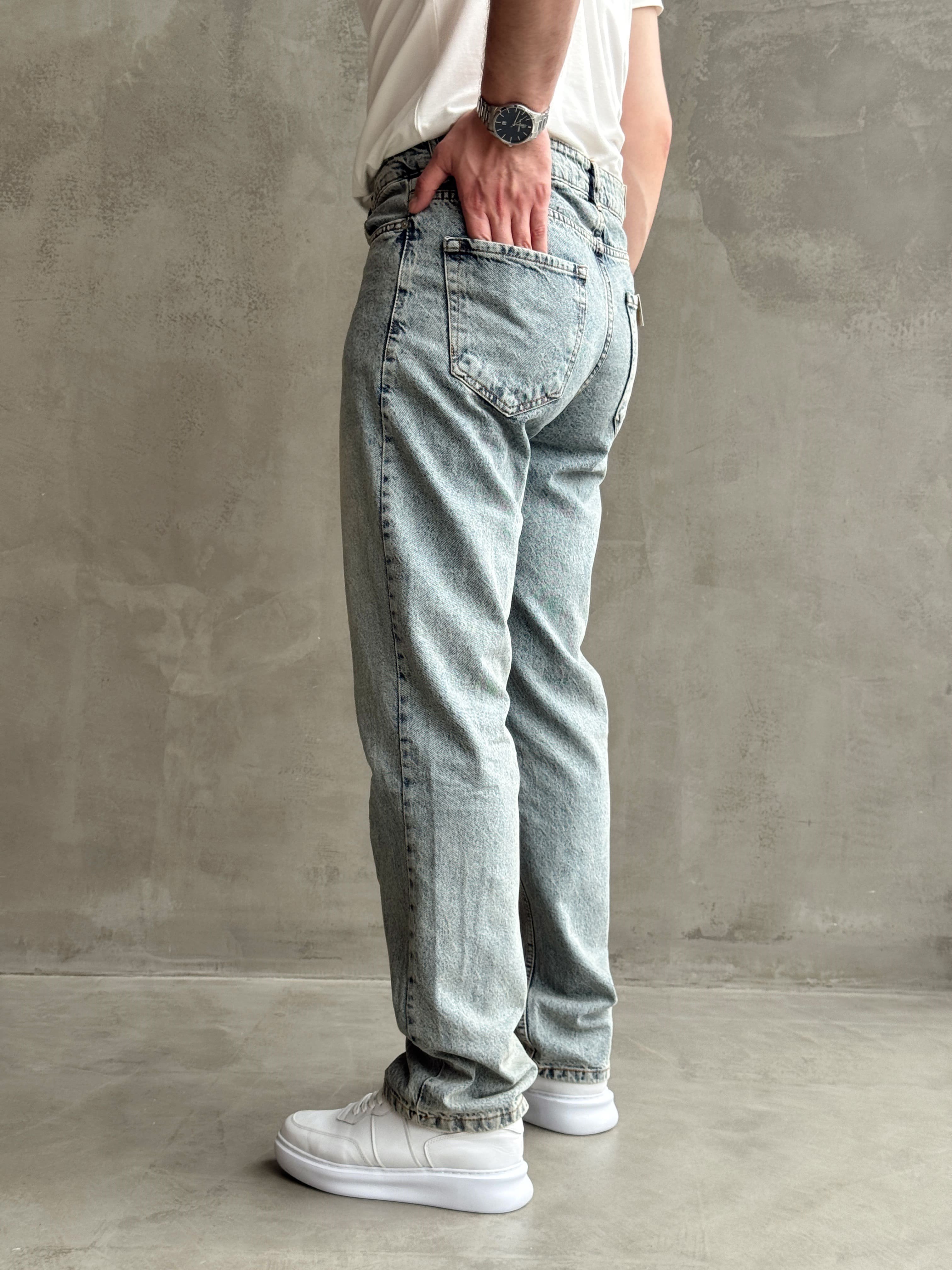 Erkek Premium Kalite Likralı Baggy Kalıp Denim Jean-Retro(E1750) TD:753Ketench