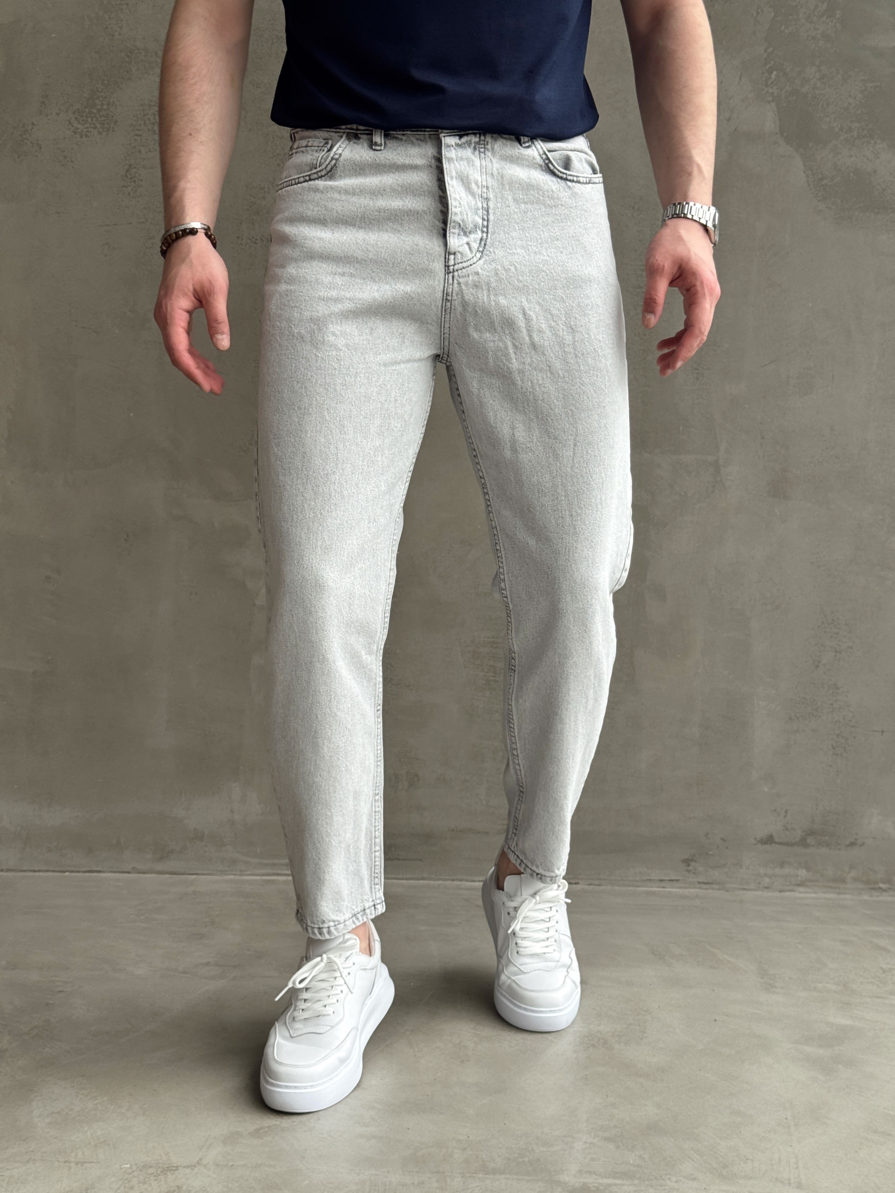 Erkek Premium Kalite Likralı Boyfriend Kalıp Denim Jean-Gri(E1749) TD:748Ketench