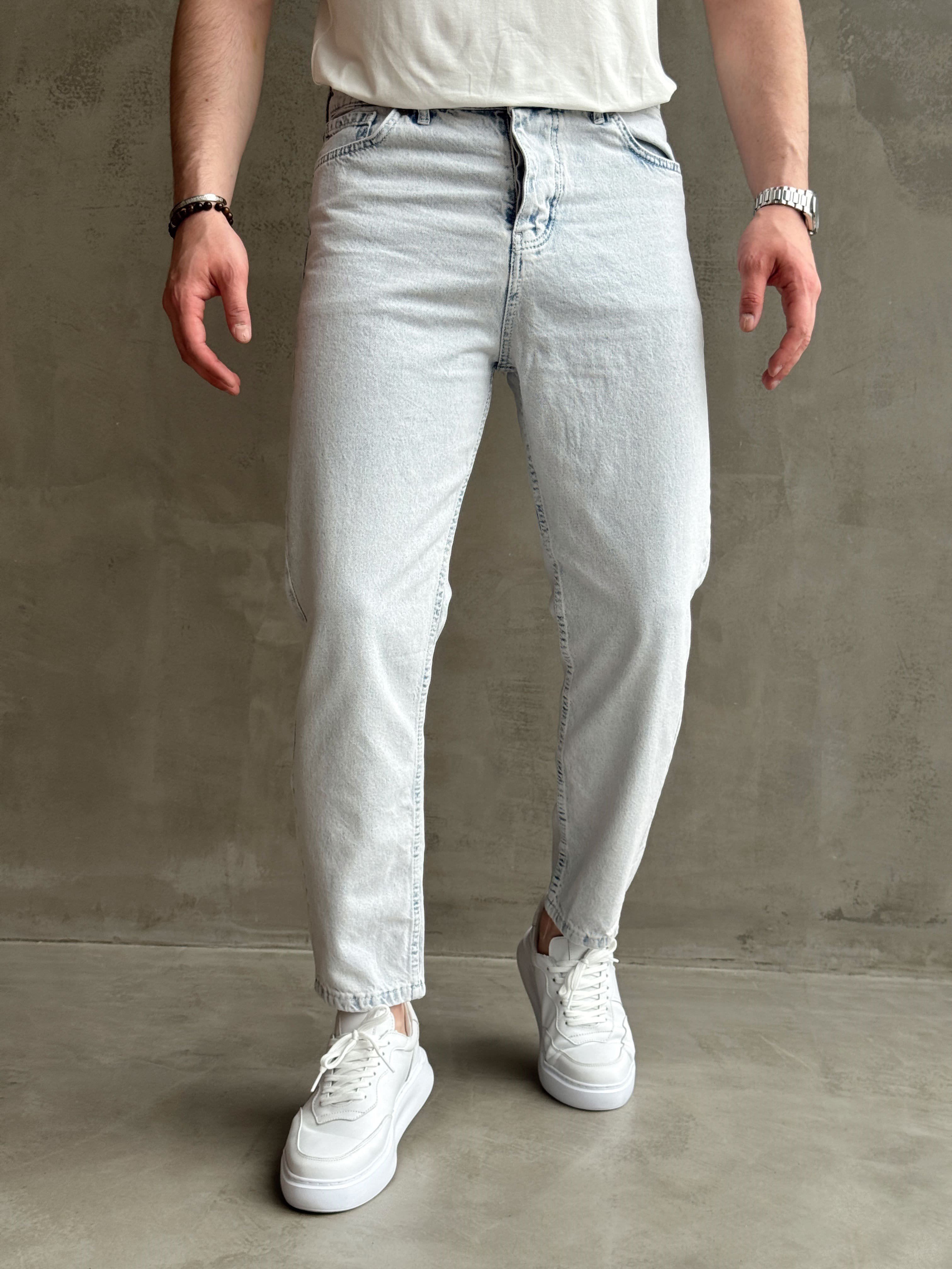Erkek Premium Kalite Likralı Boyfriend Kalıp Denim Jean-Buz Mavi(E1749) TD:265Ketench