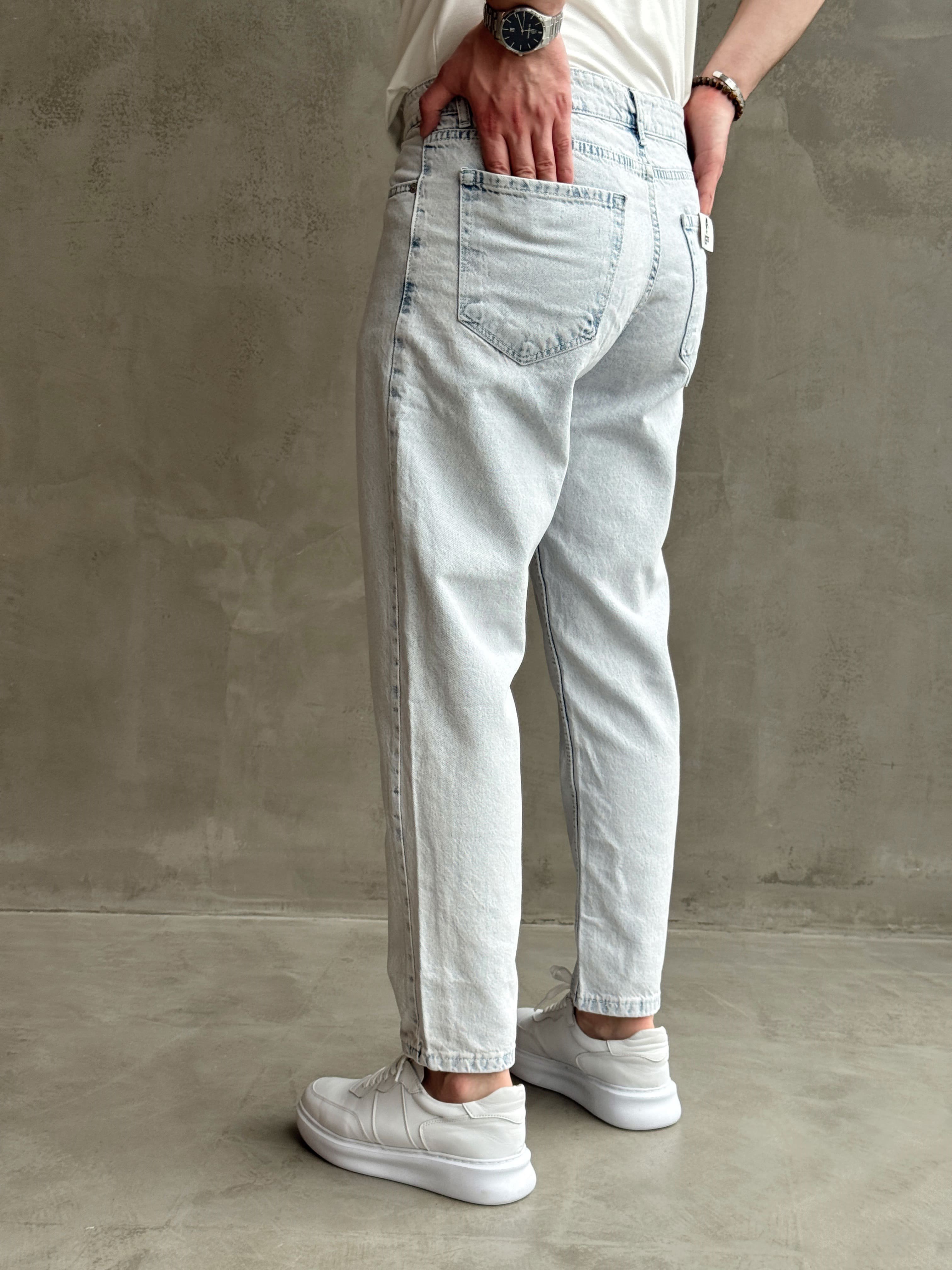 Erkek Premium Kalite Likralı Boyfriend Kalıp Denim Jean-Buz Mavi(E1749) TD:265Ketench