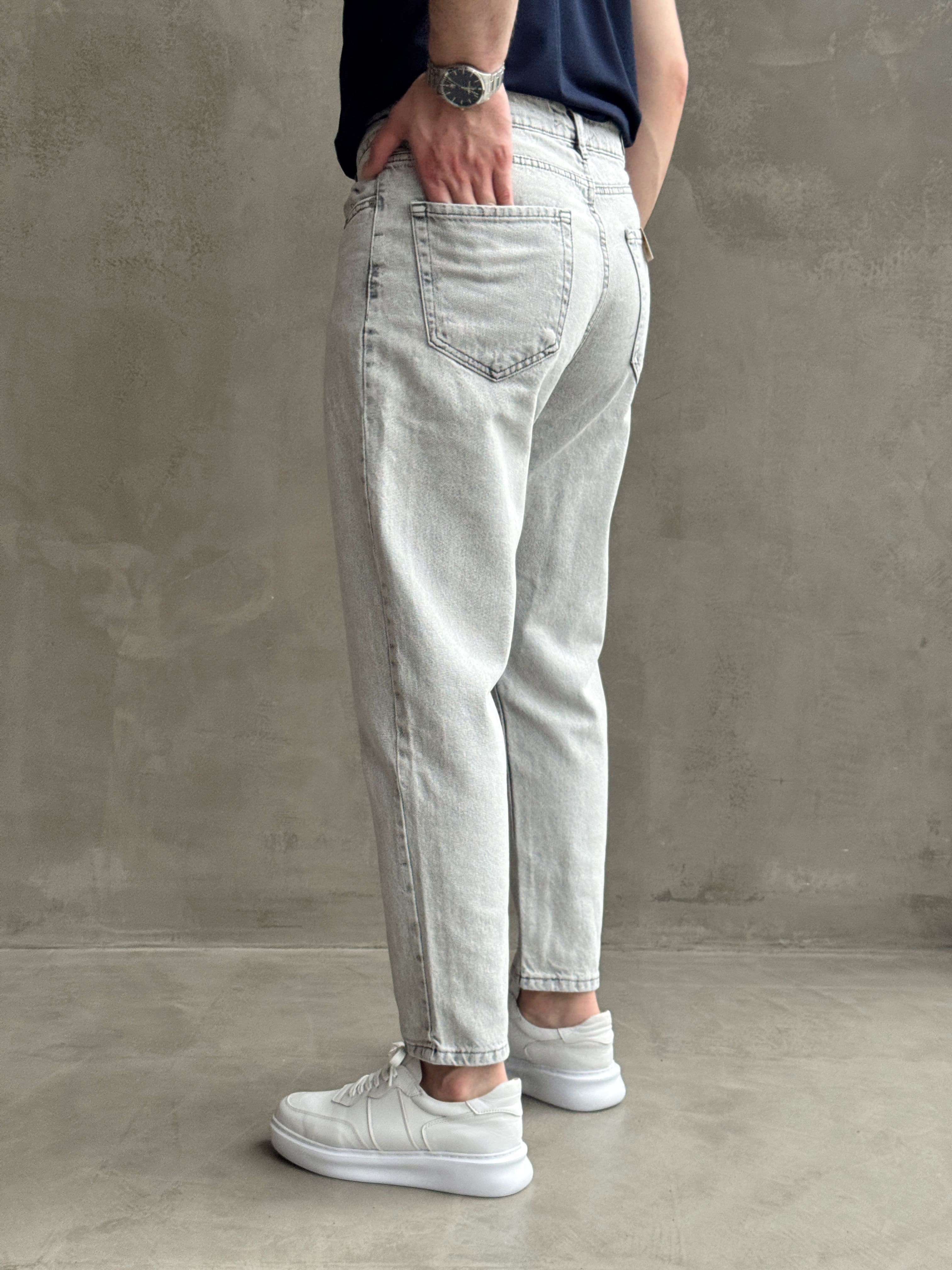 Erkek Premium Kalite Likralı Boyfriend Kalıp Denim Jean-Gri(E1749) TD:748Ketench