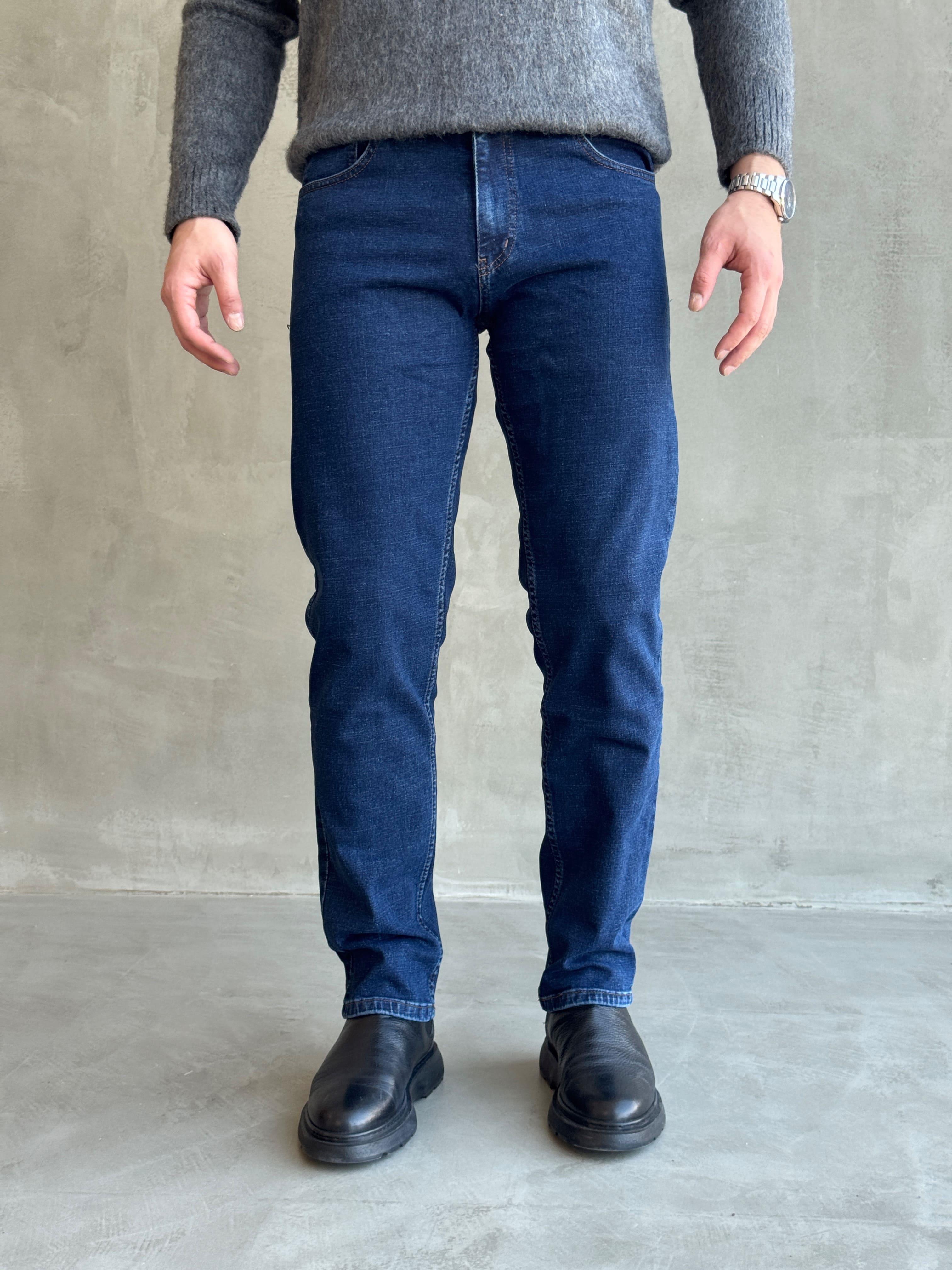 Erkek Premium Kalite Regular Kalıp Kot Pantolon Jeans-Lacivert(E1247) TD:913Ketench