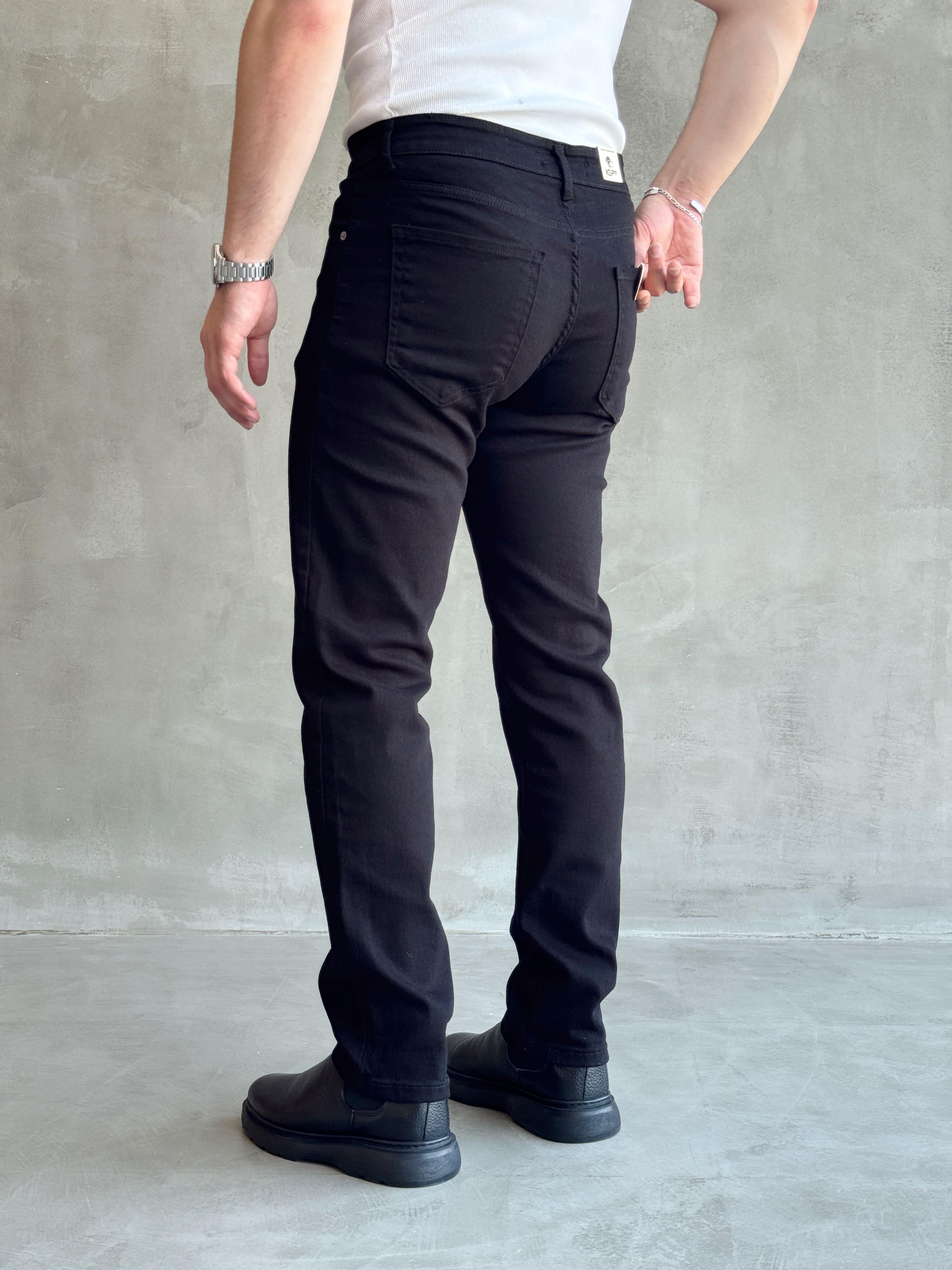 Erkek Premium Kalite Regular Kalıp Kot Pantolon Jeans-Siyah(E1247) TD:911Ketench