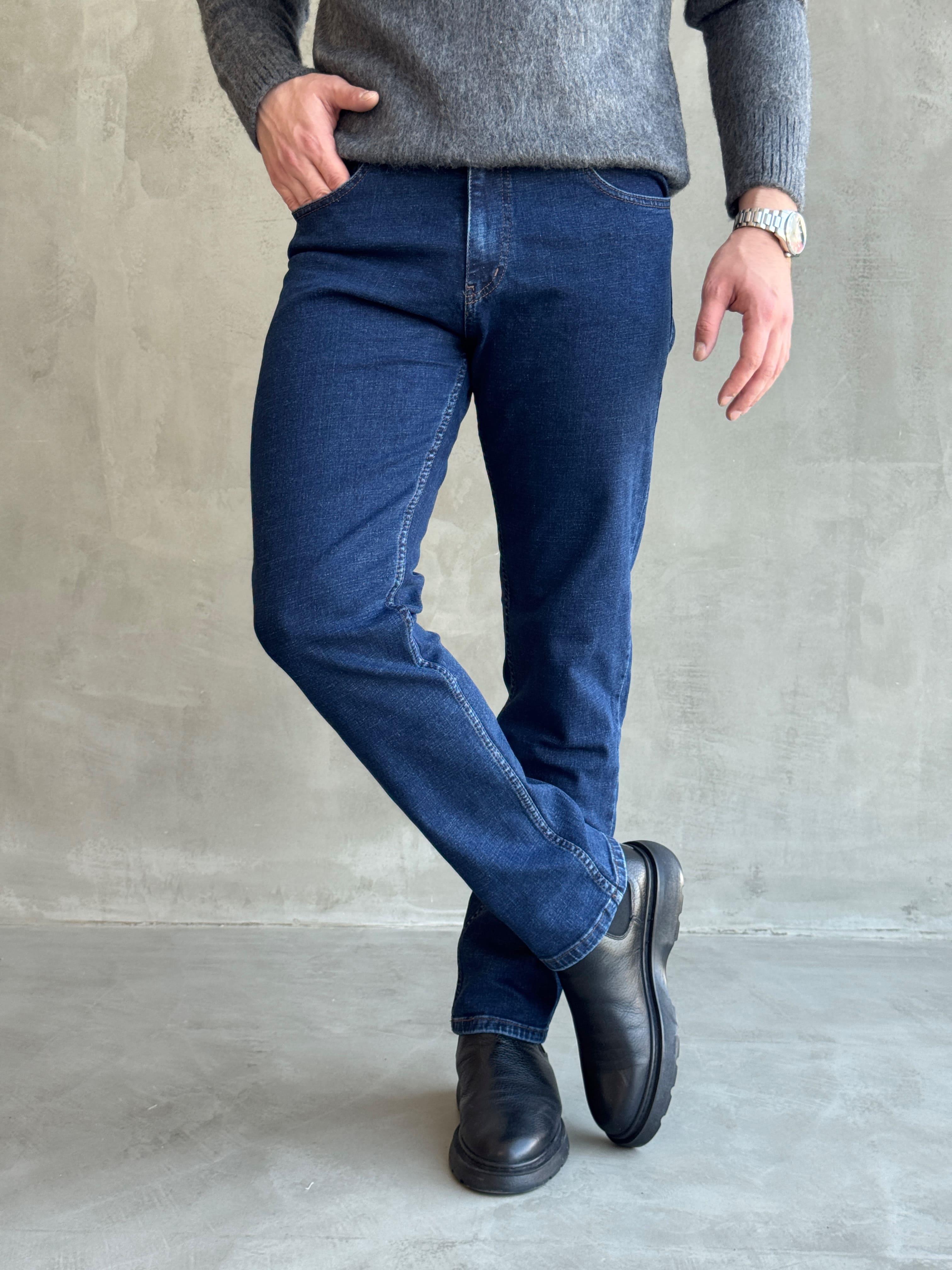 Erkek Premium Kalite Regular Kalıp Kot Pantolon Jeans-Lacivert(E1247) TD:913Ketench