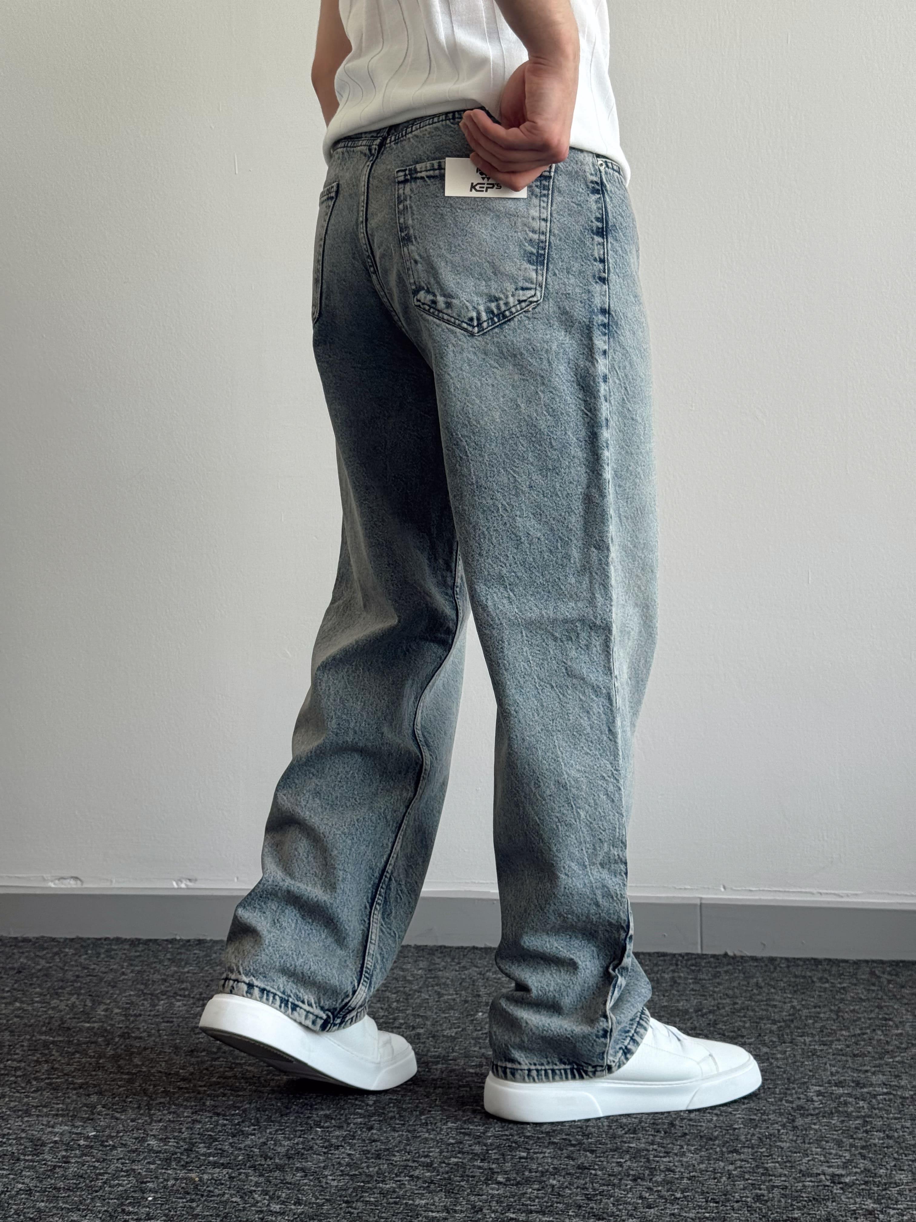 Erkek Premium Kalite Relax Baggy Bol Kalıp Kot Pantolon Jeans-Retro(E1246) TD:488Ketench