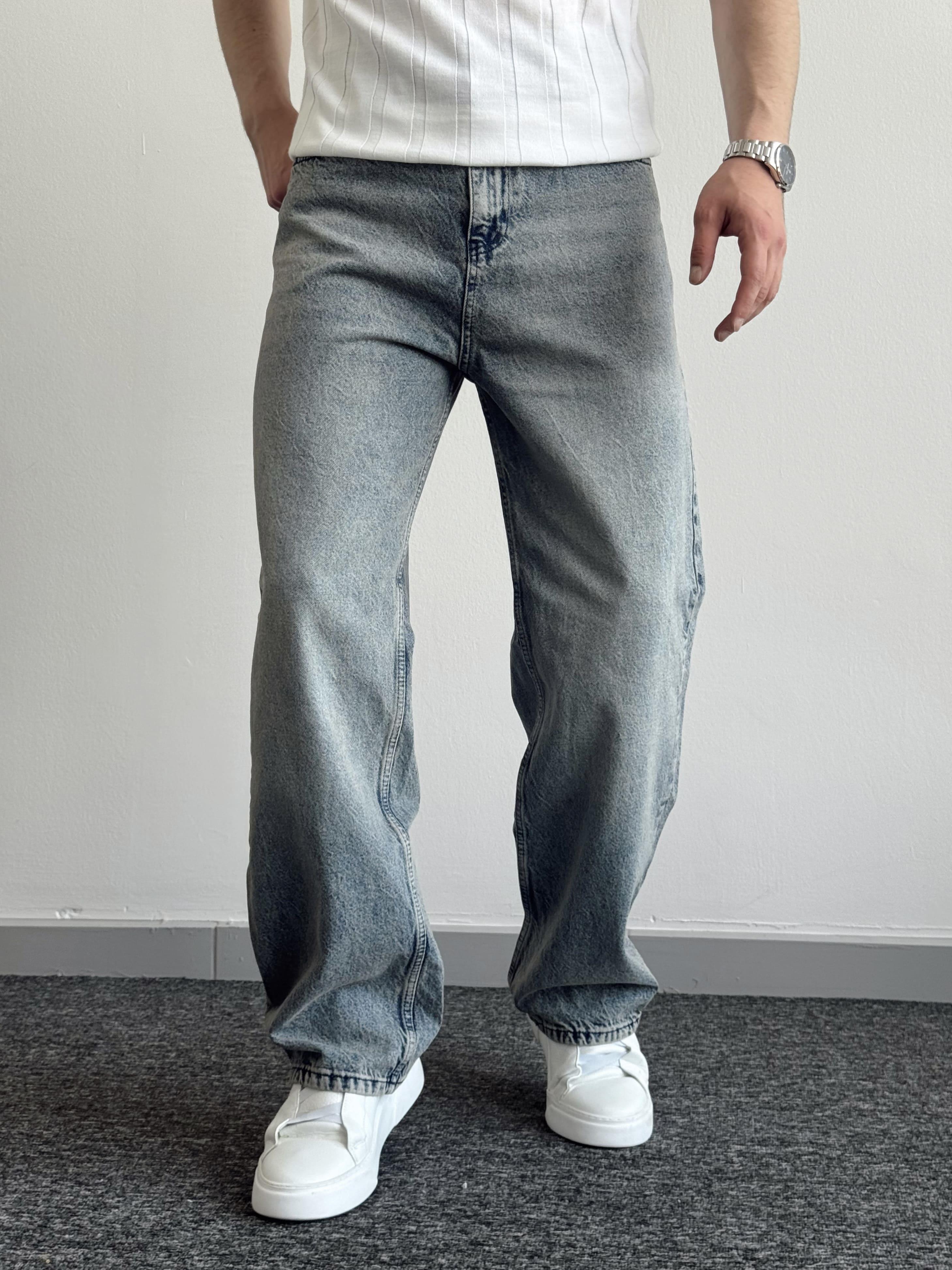 Erkek Premium Kalite Relax Baggy Bol Kalıp Kot Pantolon Jeans-Retro(E1246) TD:488Ketench