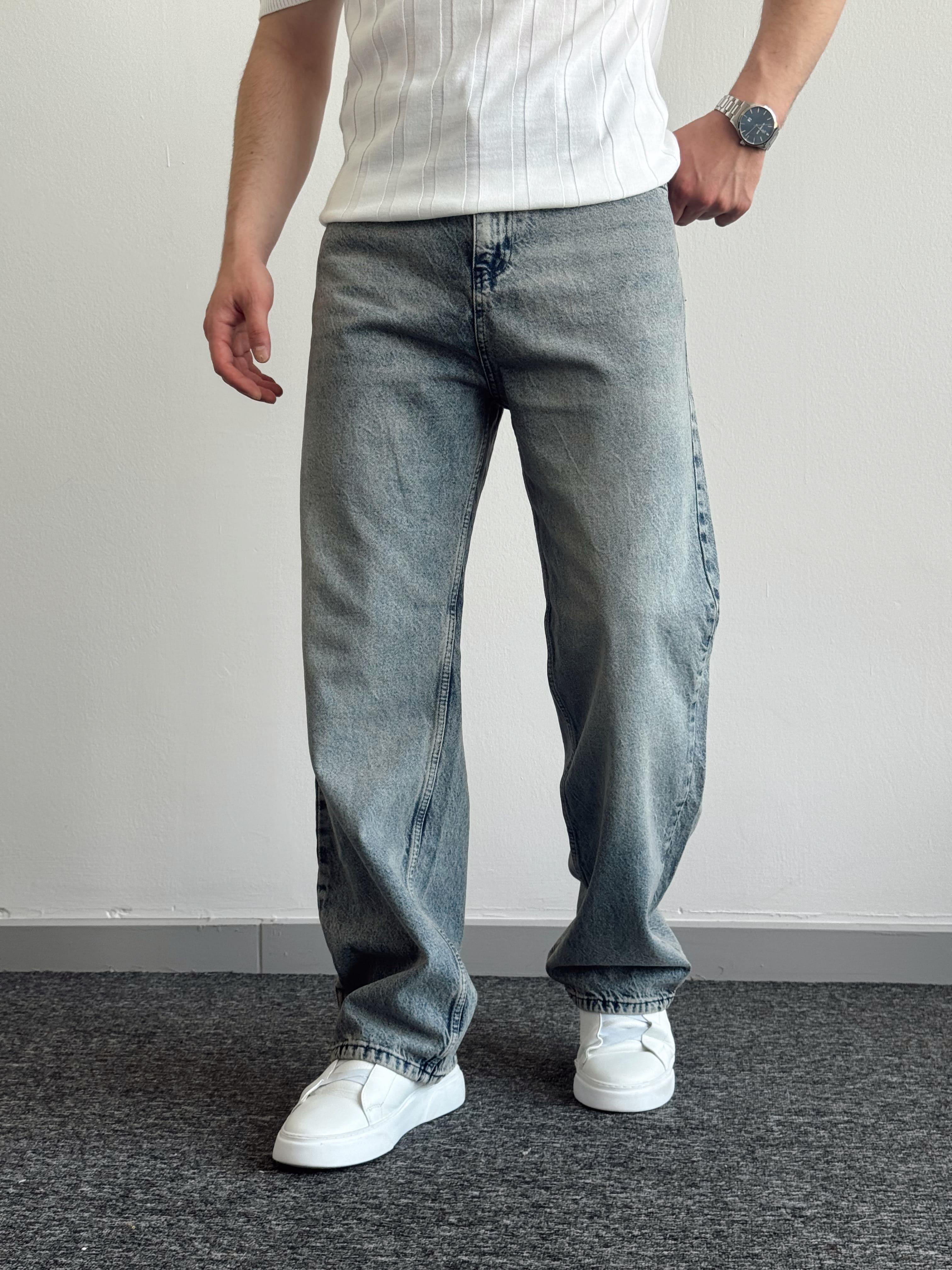 Erkek Premium Kalite Relax Baggy Bol Kalıp Kot Pantolon Jeans-Retro(E1246) TD:488Ketench