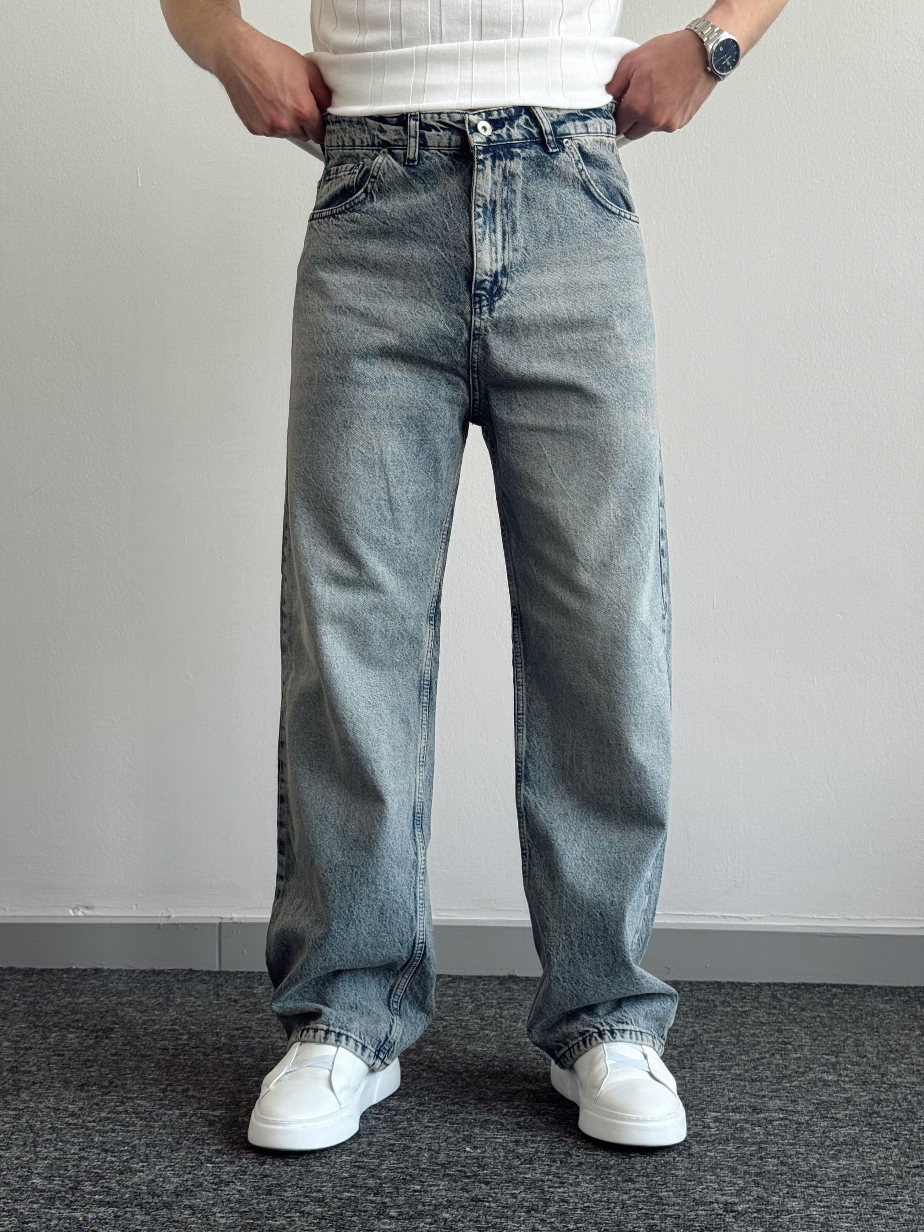Erkek Premium Kalite Relax Baggy Bol Kalıp Kot Pantolon Jeans-Retro(E1246) TD:488Ketench