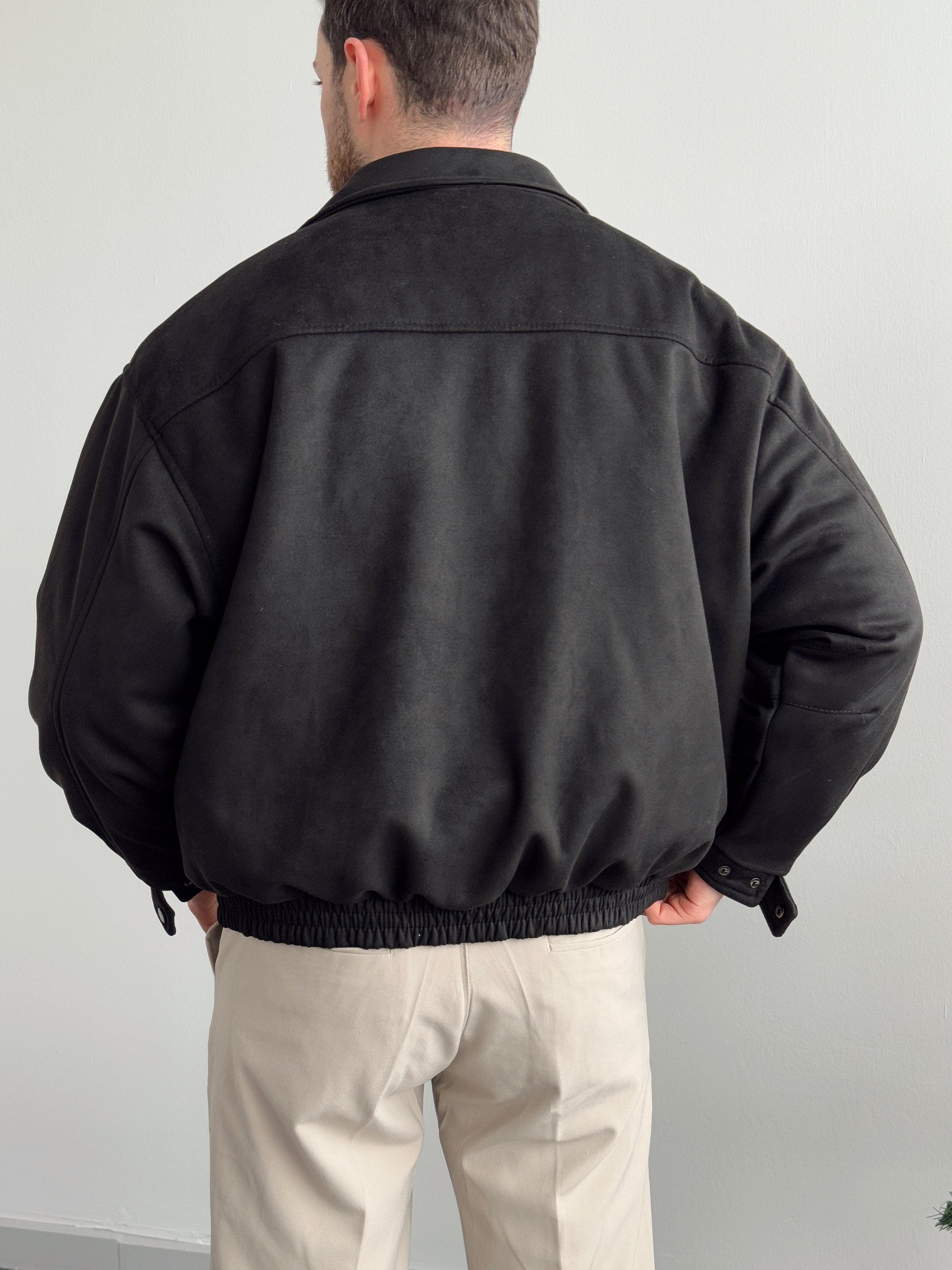 Erkek Premium Oversize Kalıp İçi Elyaflı Süet Nubuk Mont-Siyah(E1250)Ketench